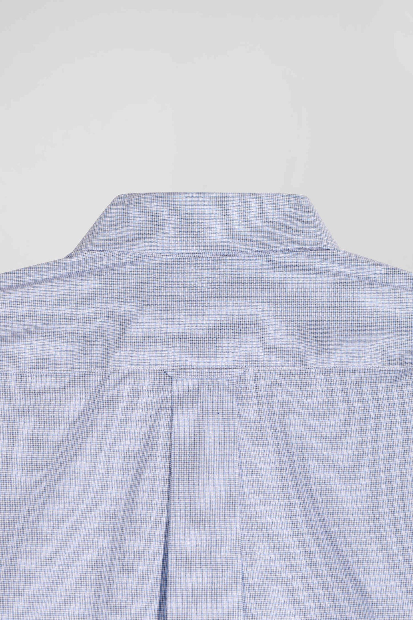 Regular sky blue cotton shirt with micro checks