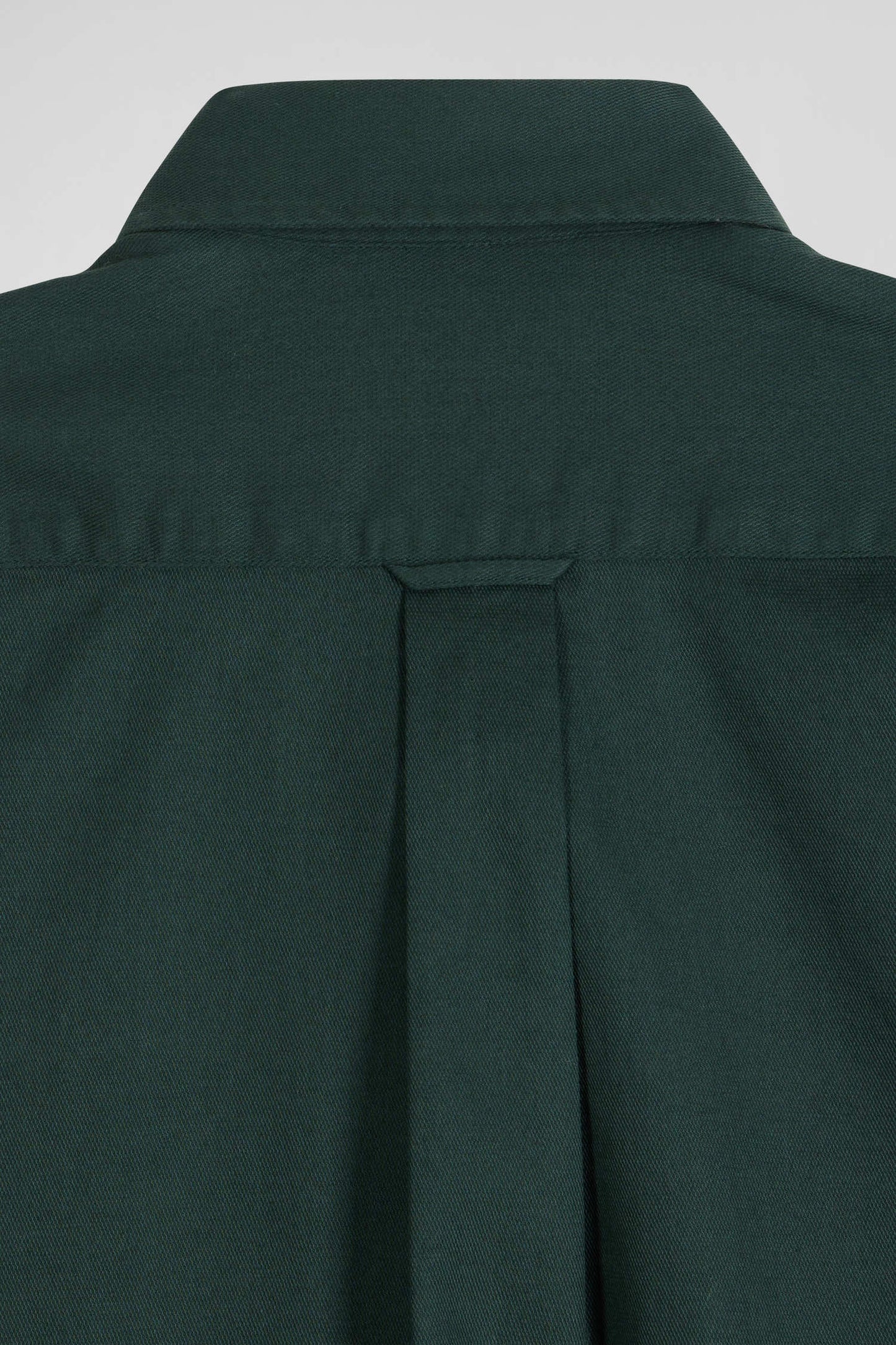 Regular plain green piqué cotton shirt