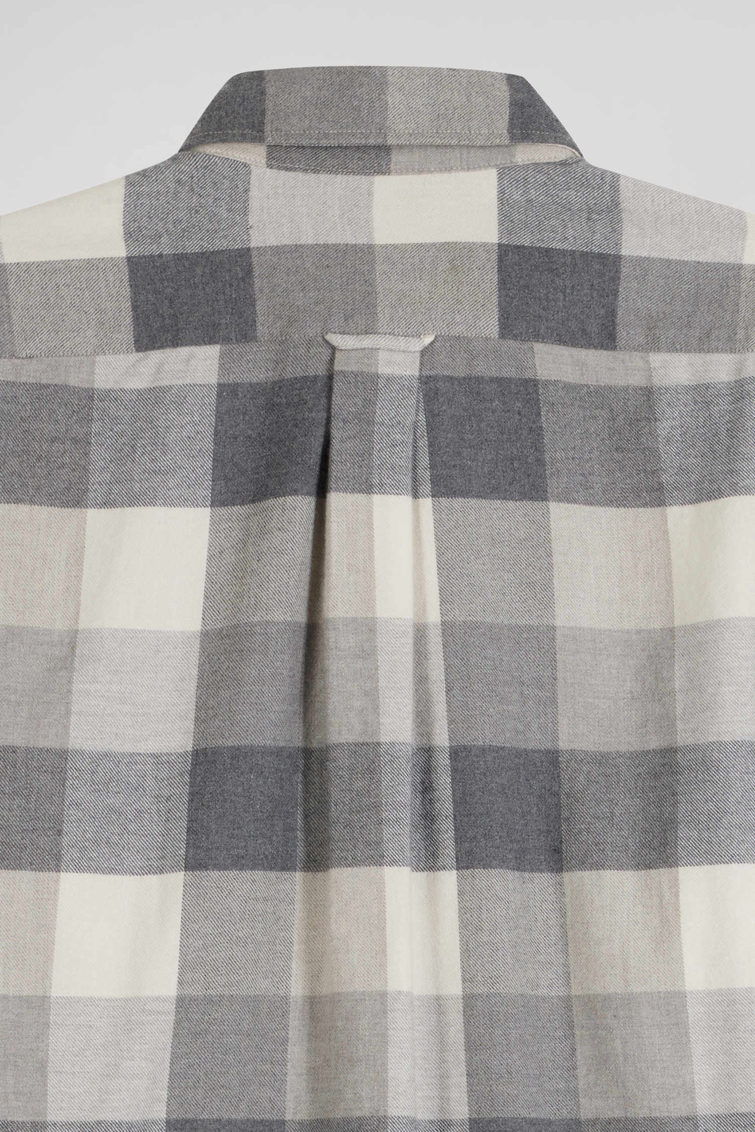 Regular mottled grey checked cotton shirt