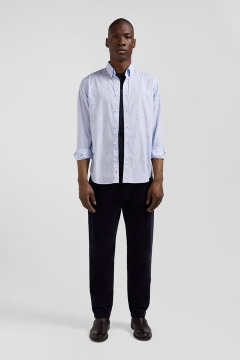 Regular sky blue cotton shirt - Image 1