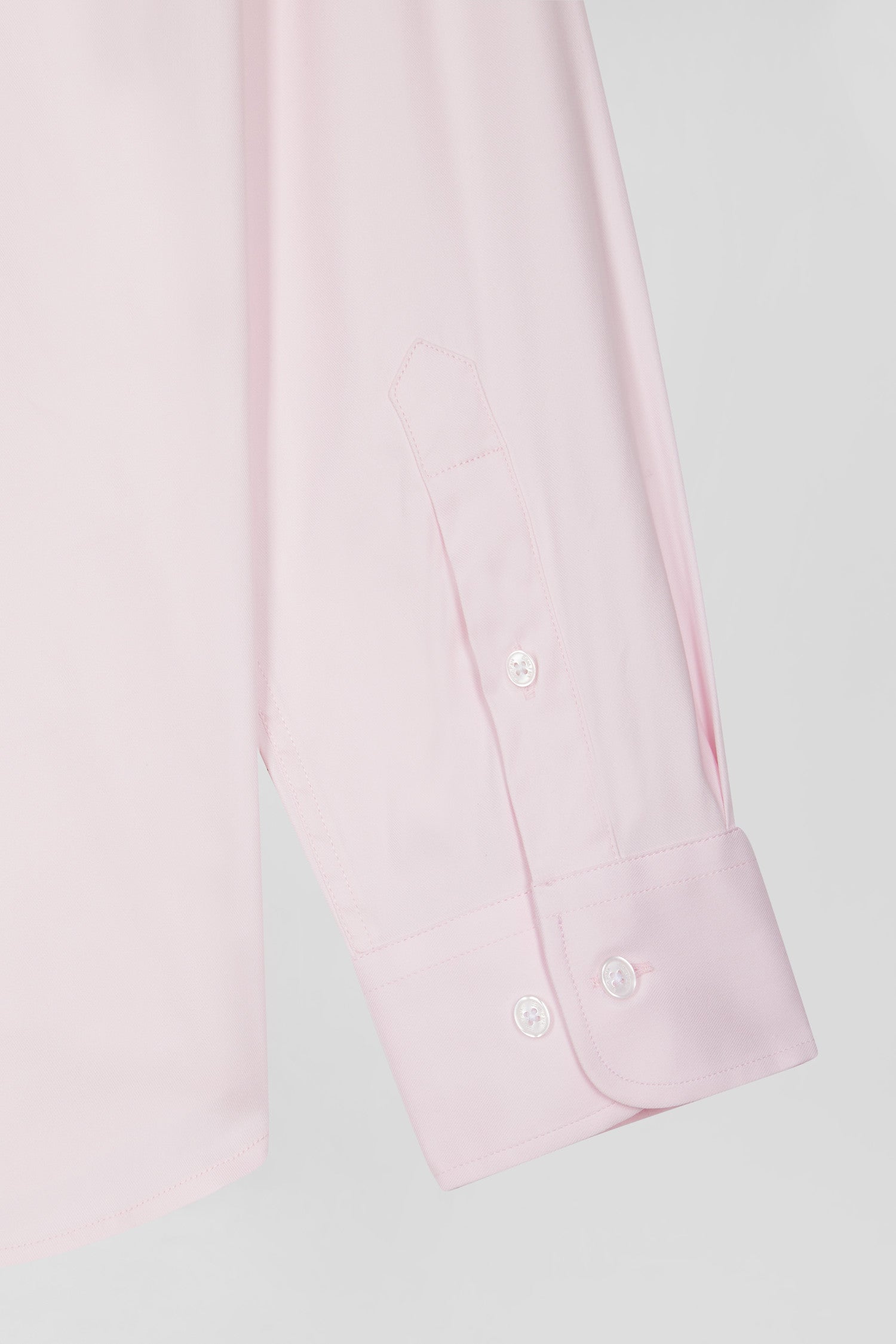 Regular plain pink mixed stretch cotton shirt