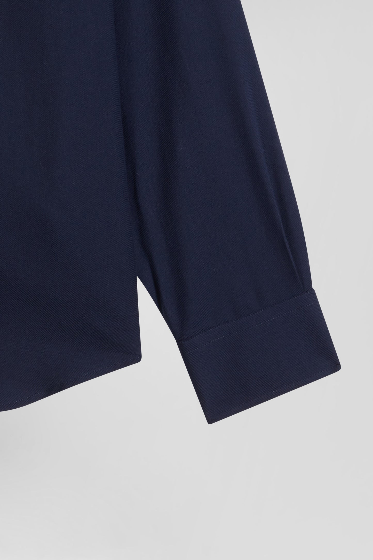 Regular indigo cotton and cashmere twill shirt