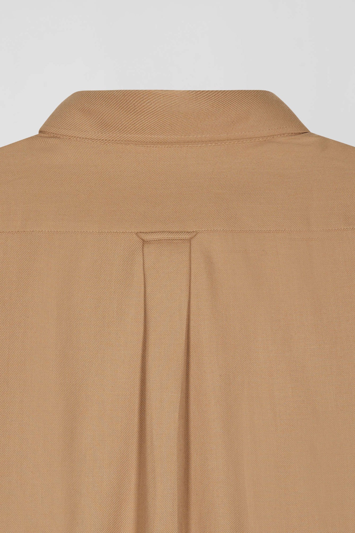 Chemise en twill de coton et cachemire camel coupe Regular