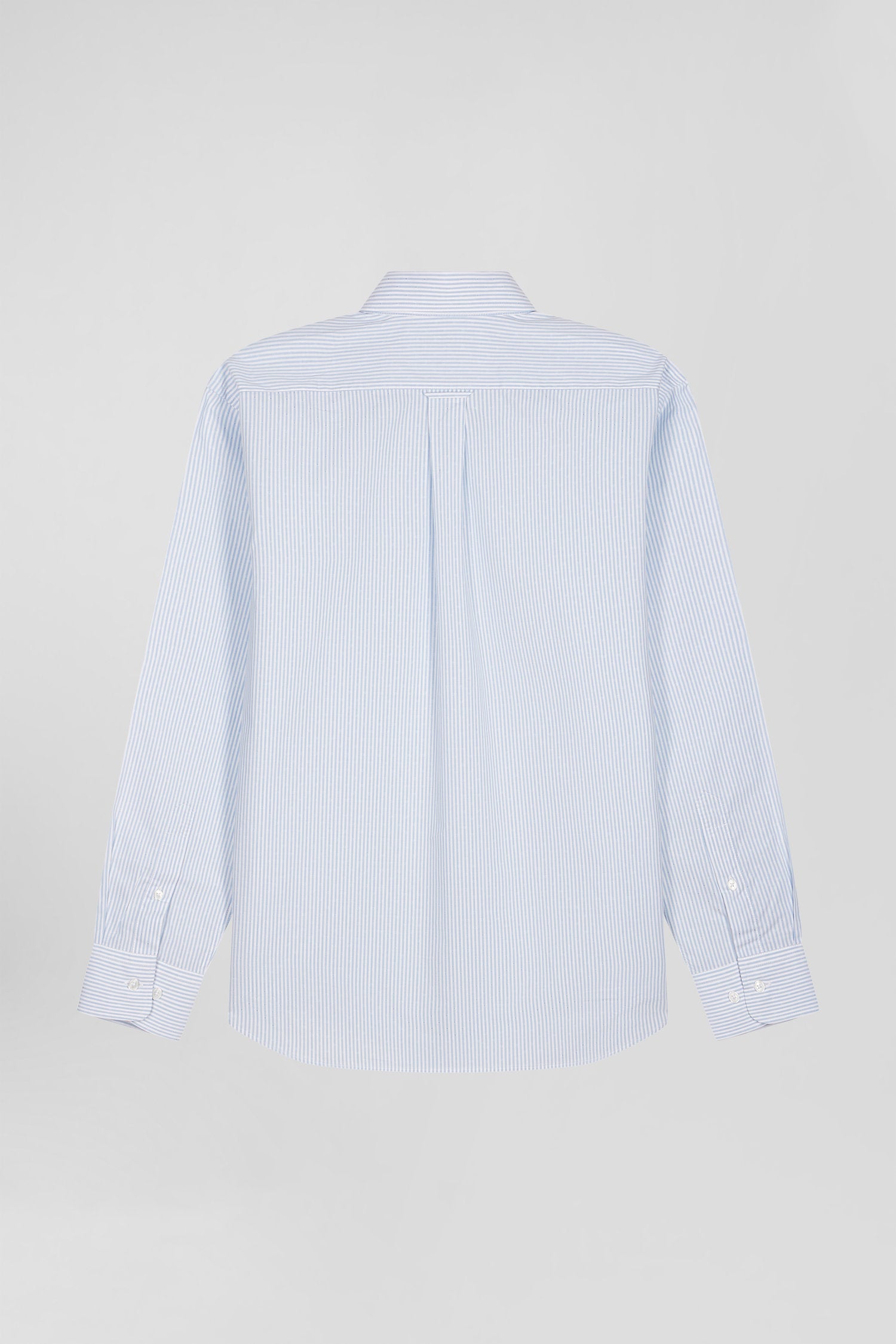 Chemise rayée en coton ciel coupe Regular jacquard