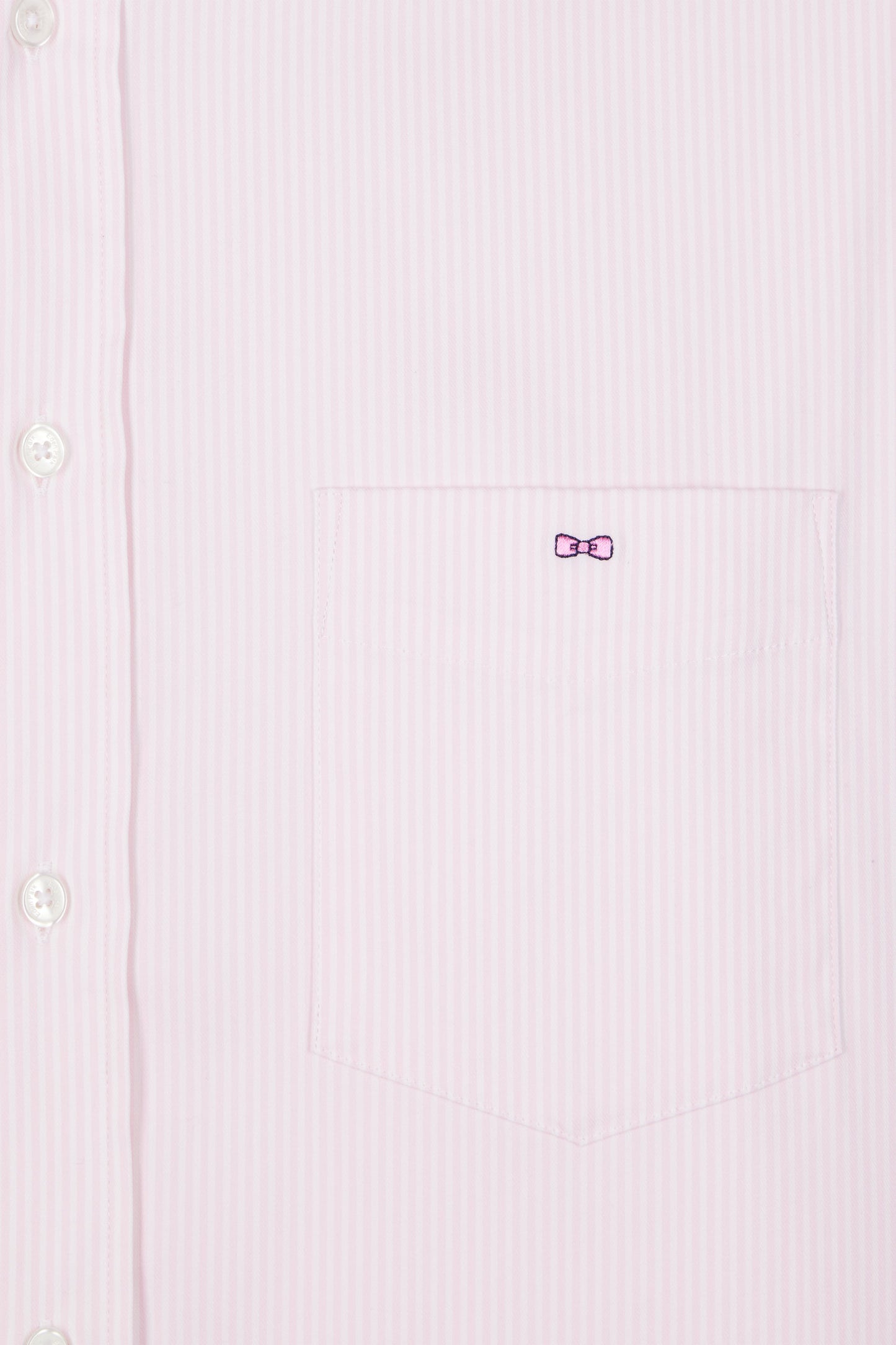 Regular pink cotton poplin shirt with baton stripes