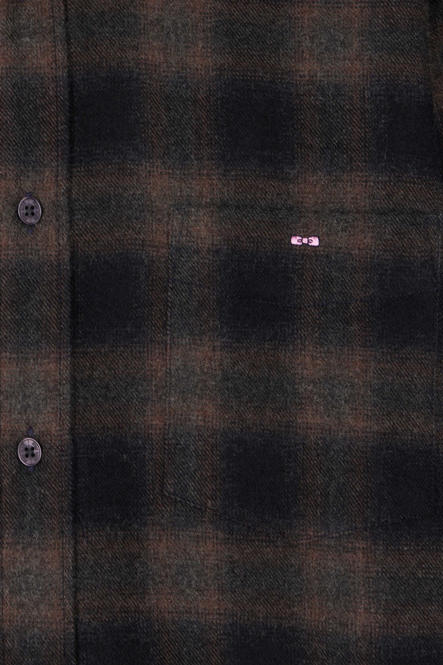 Regular black coton flannel checked shirt