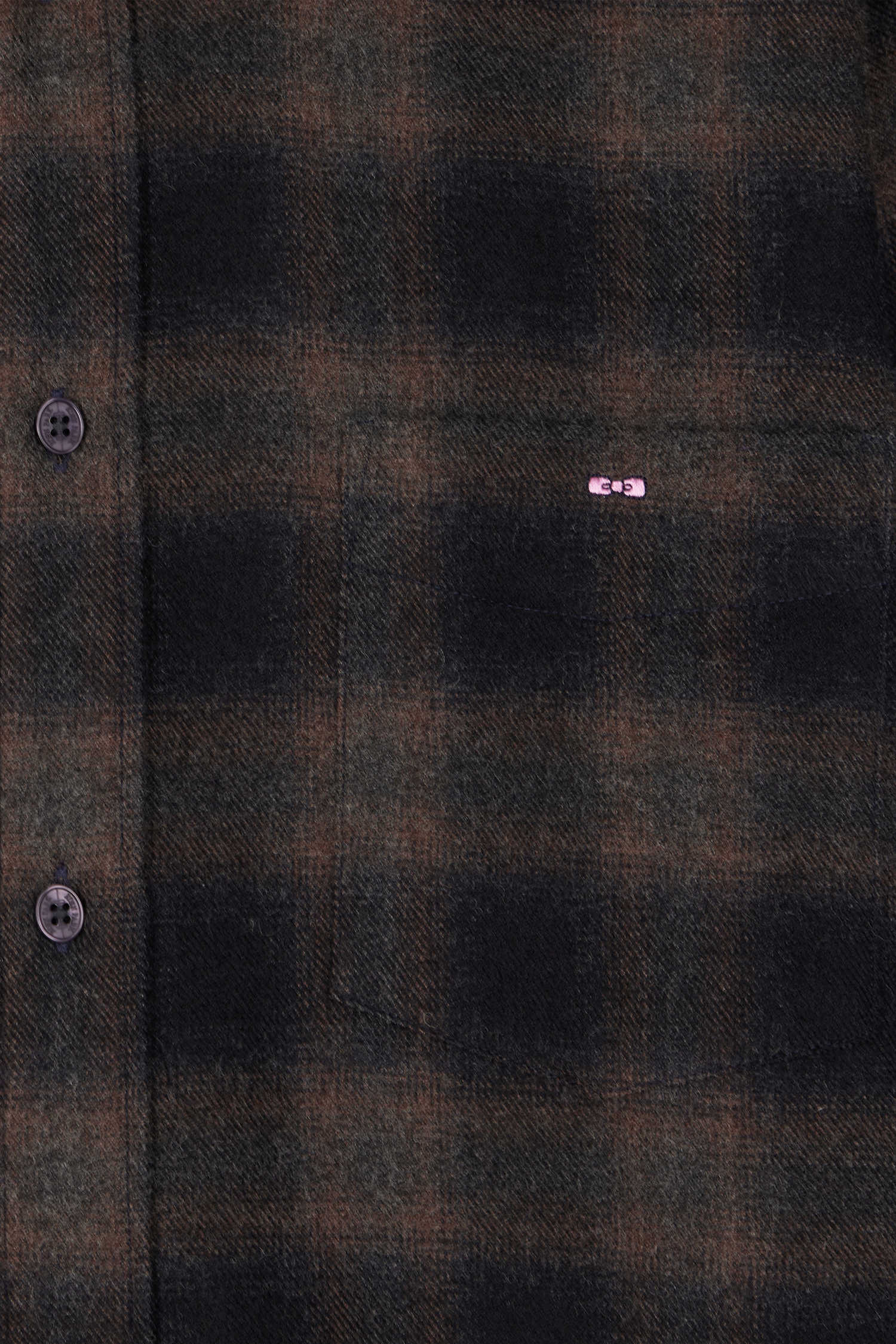 Regular black coton flannel checked shirt