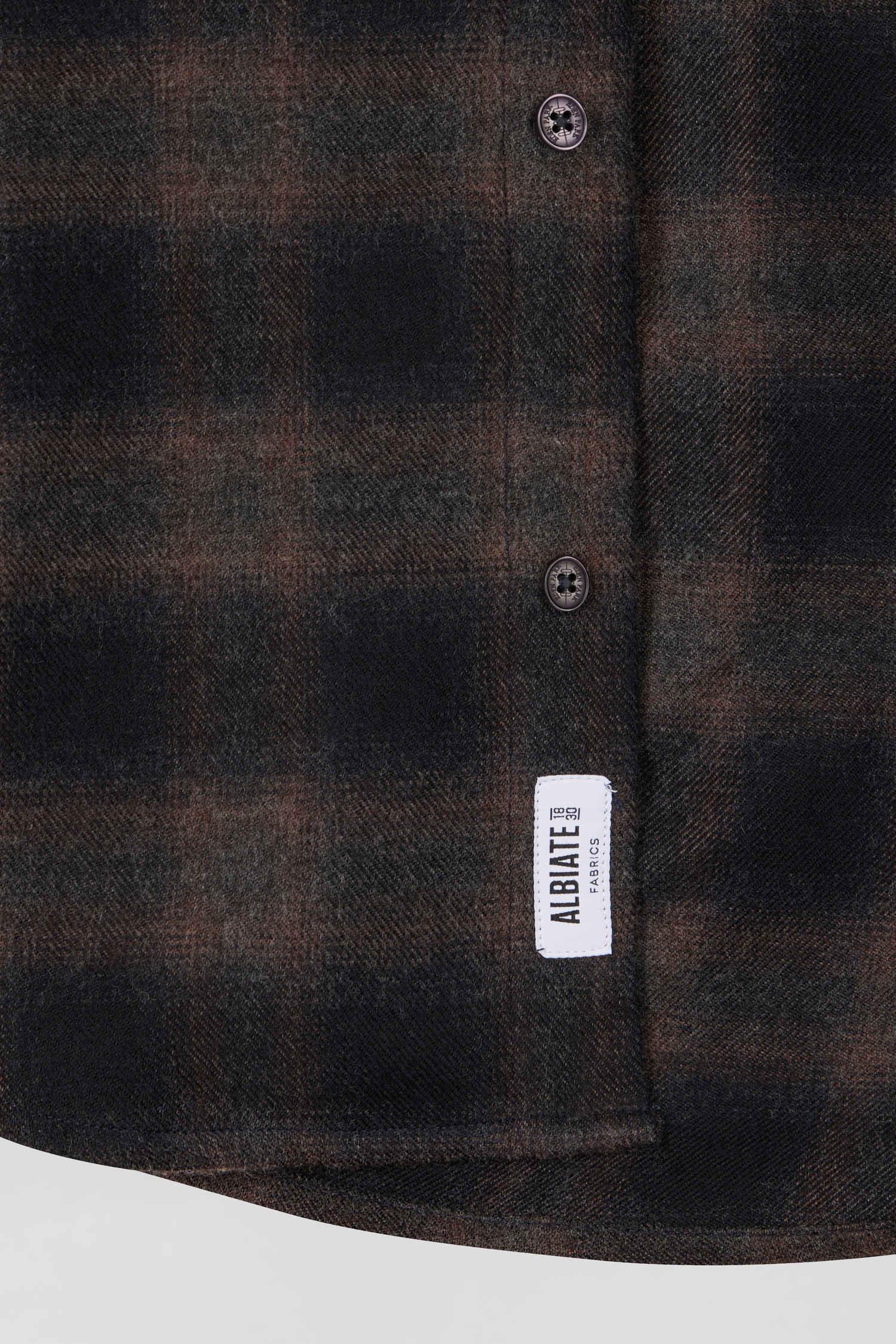 Regular black coton flannel checked shirt