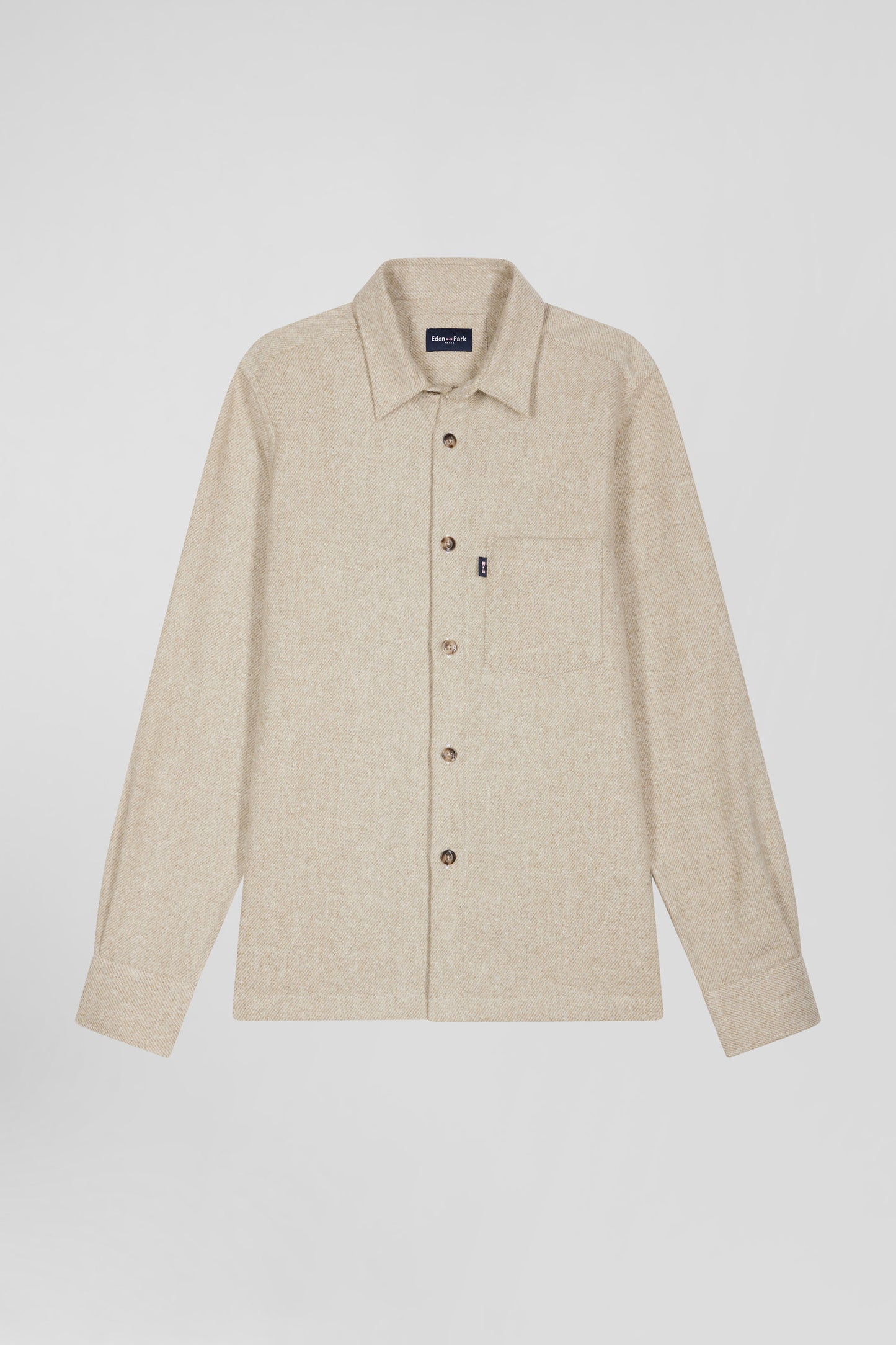 Beige mixed cotton shirt