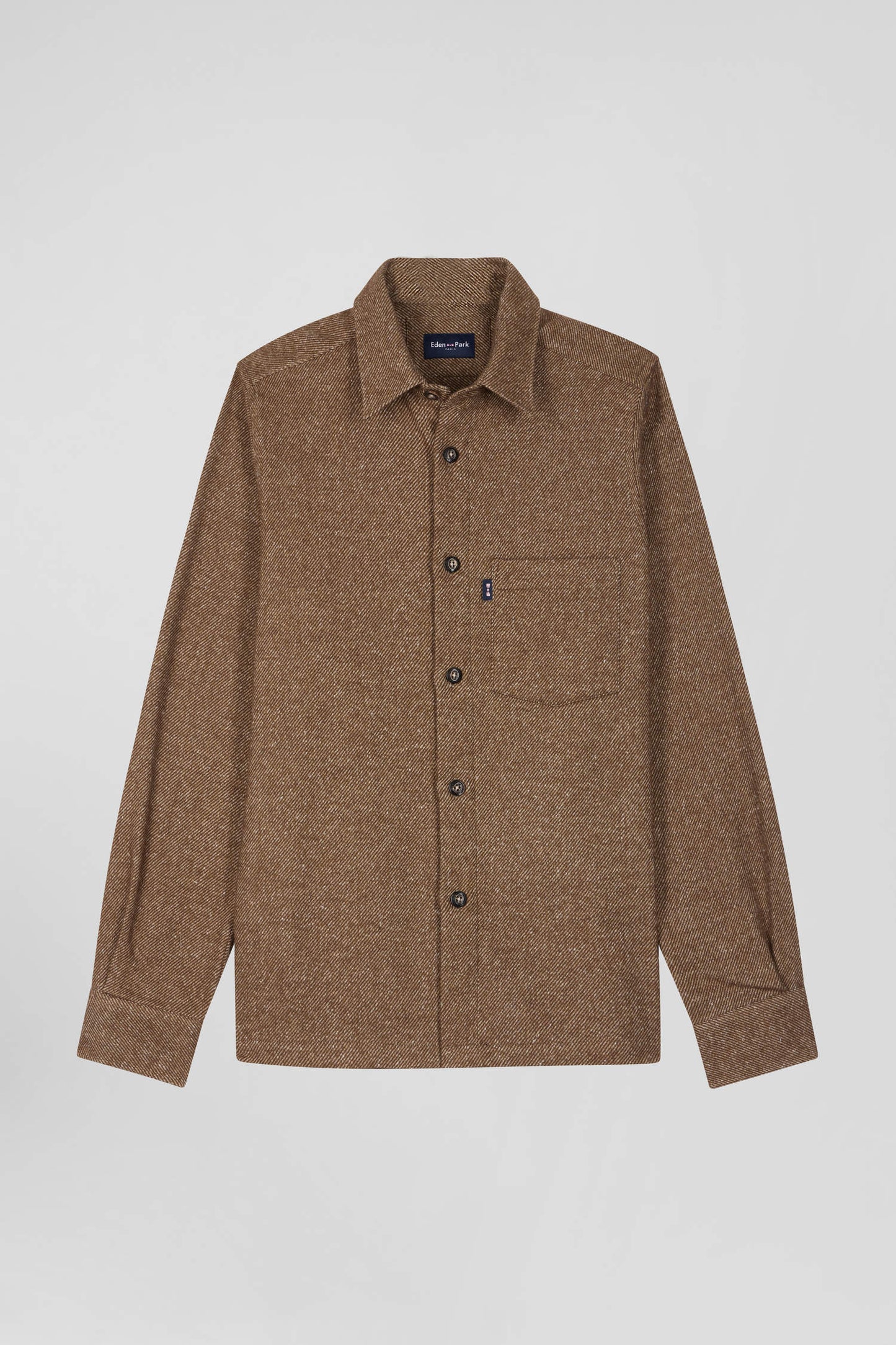 Brown mixed cotton shirt