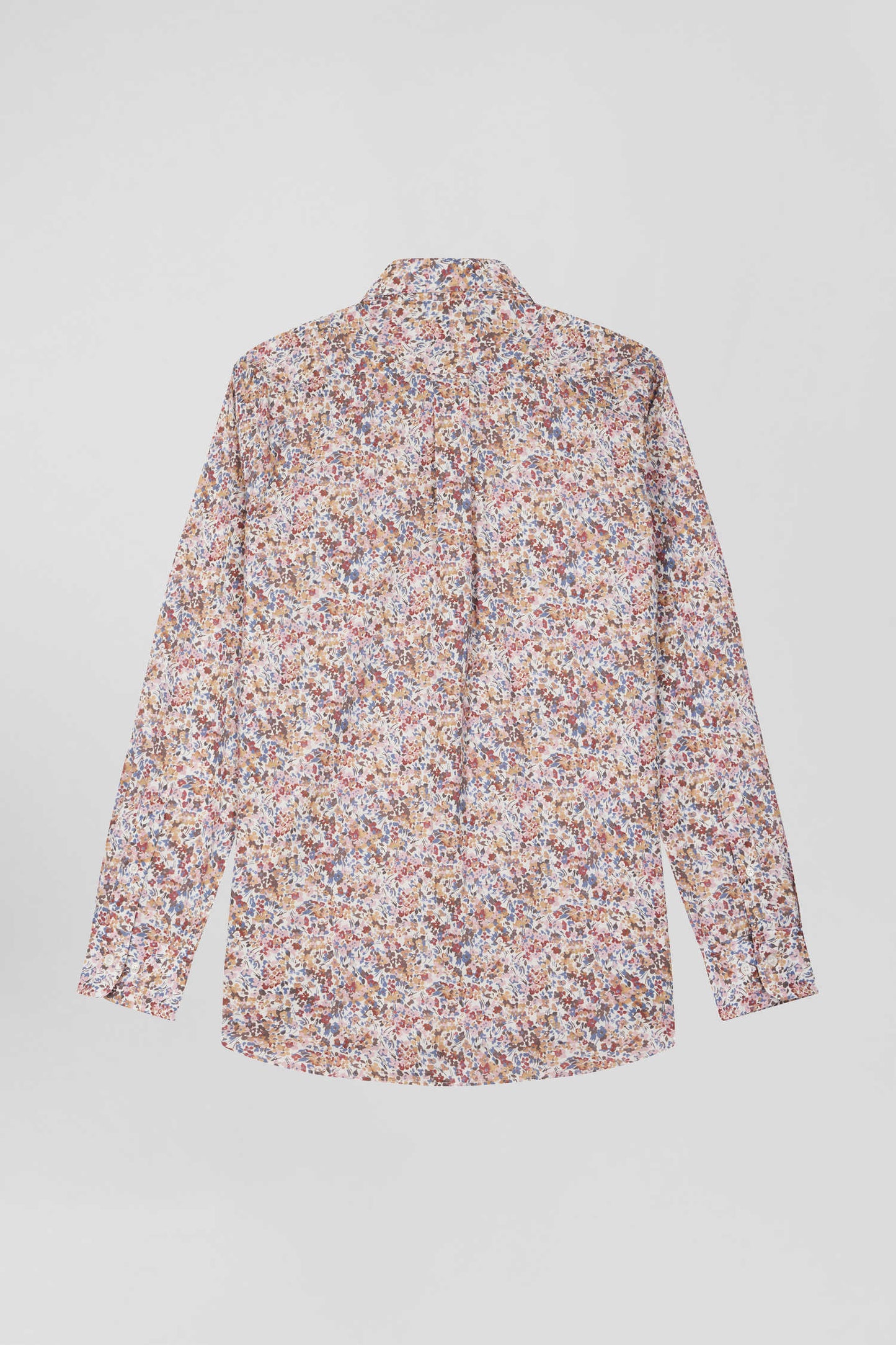 Cotton shirt with beige microprint, regular fit