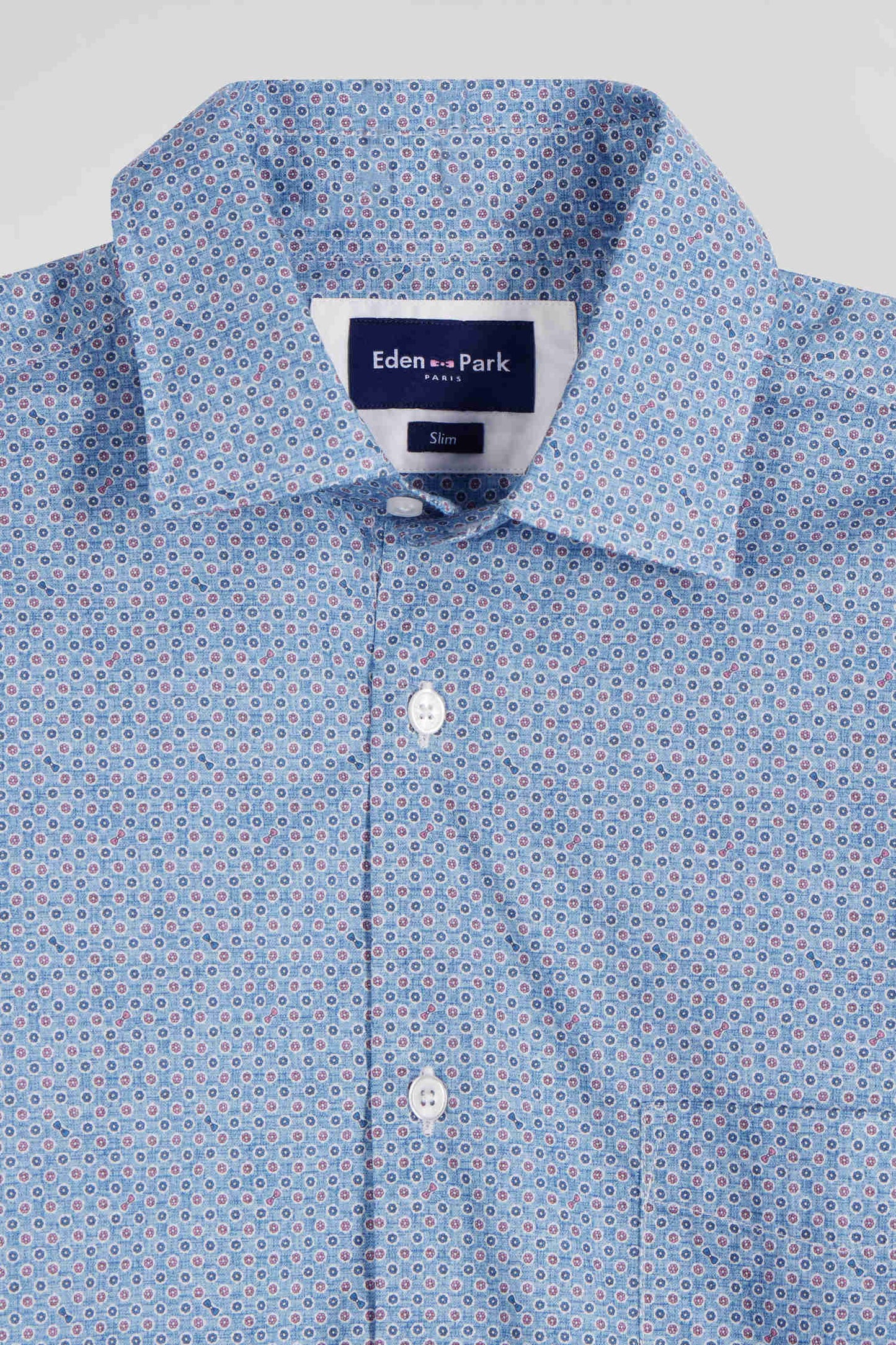 Slim sky blue cotton shirt