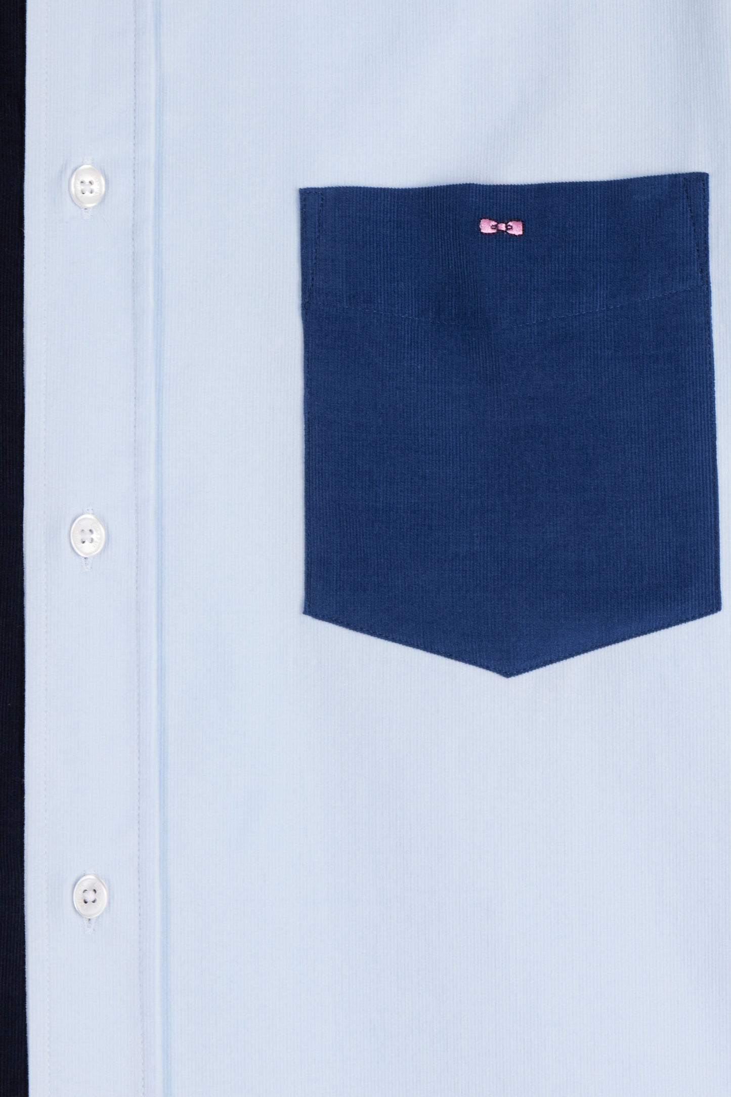 Regular navy blue tricolour cotton shirt