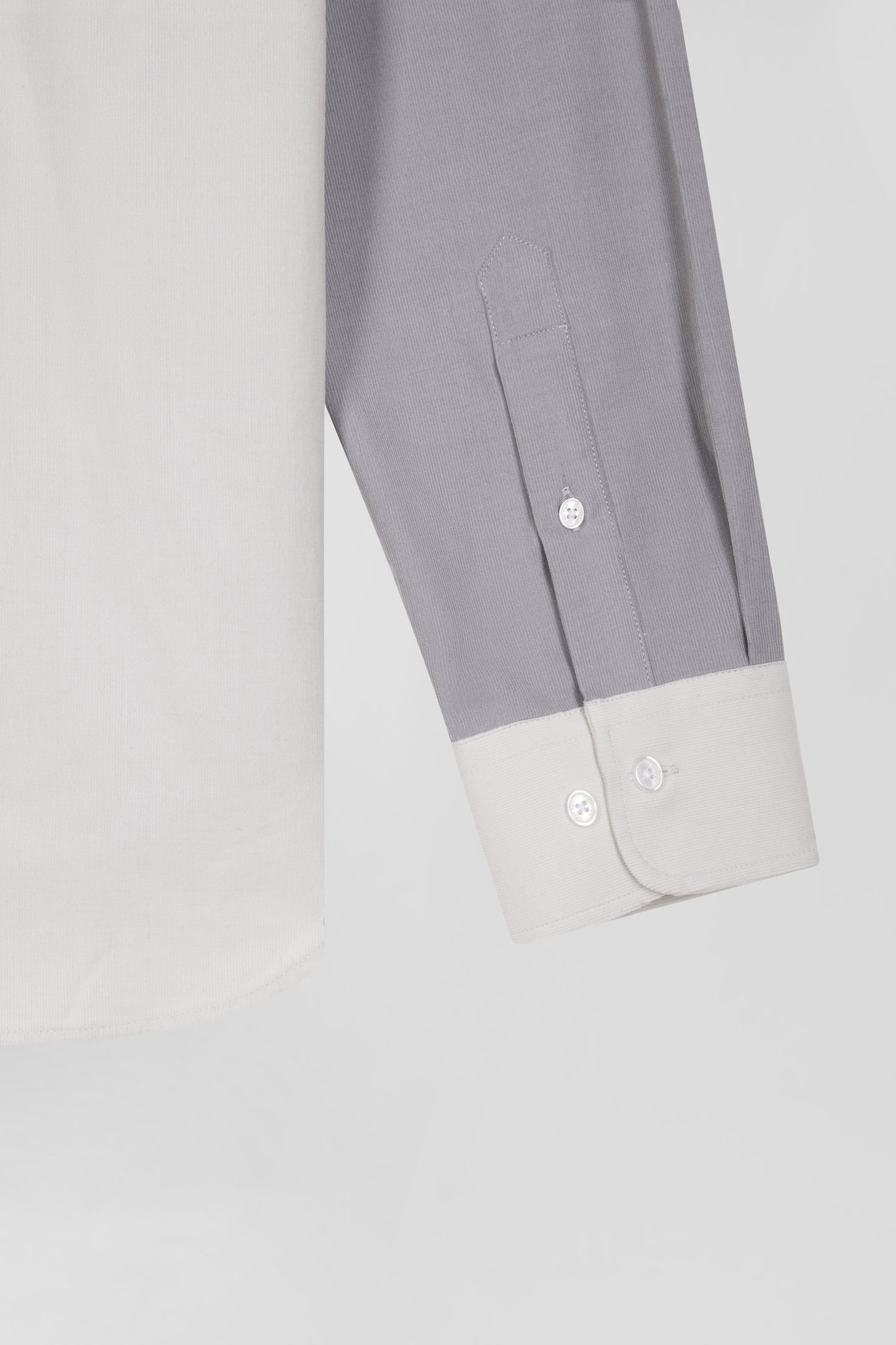 Regular grey tricolour cotton shirt