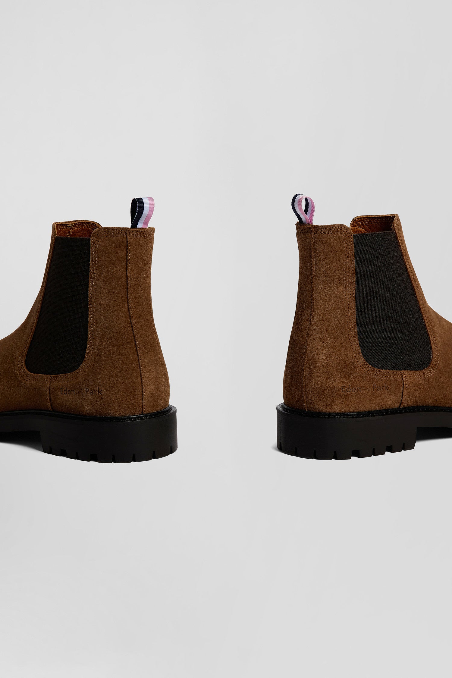 Chunky sole brown leather Chelsea boots