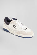 EP10 beige and navy blue leather sneakers