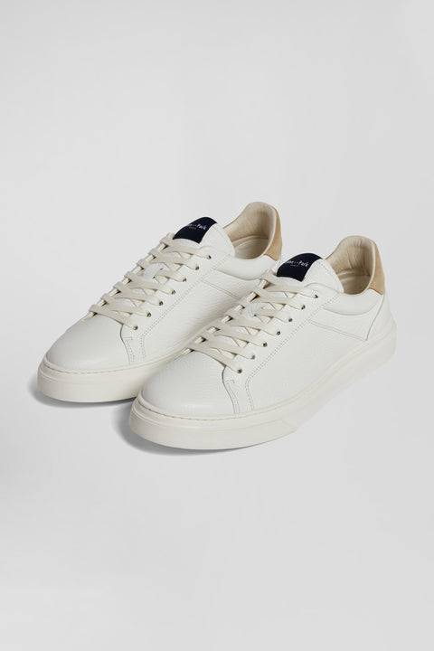 White low-top leather sneakers - Image 3