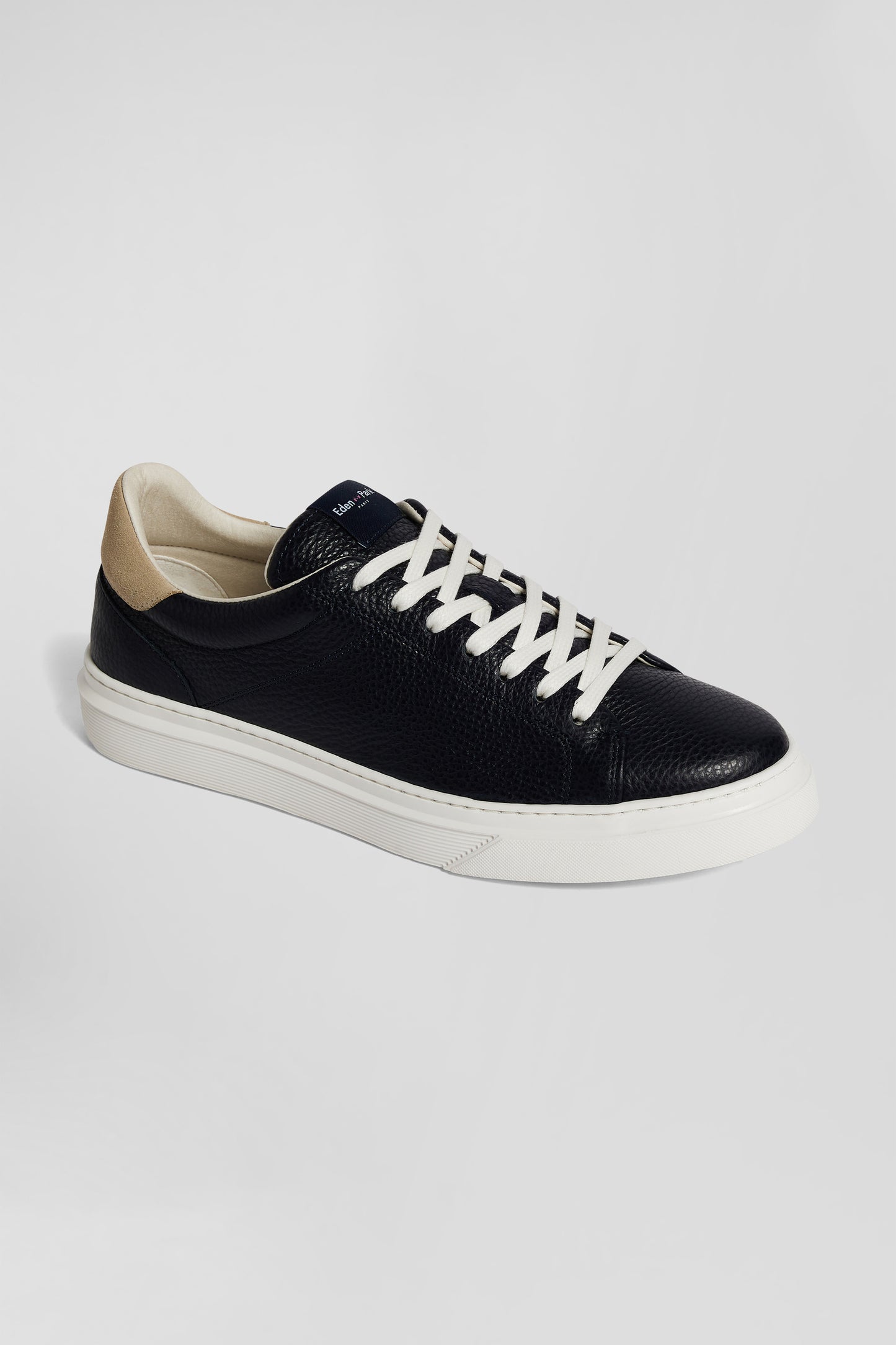 Navy low-top leather sneakers