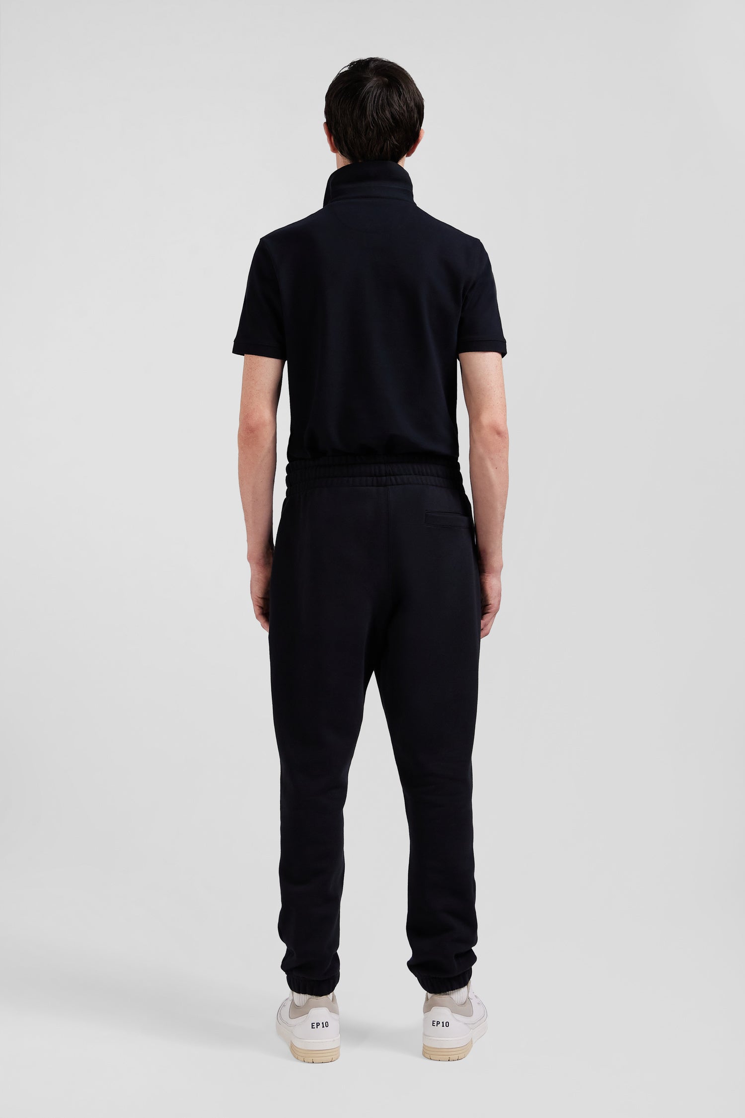 Regular black brushed fleece jogging bottoms