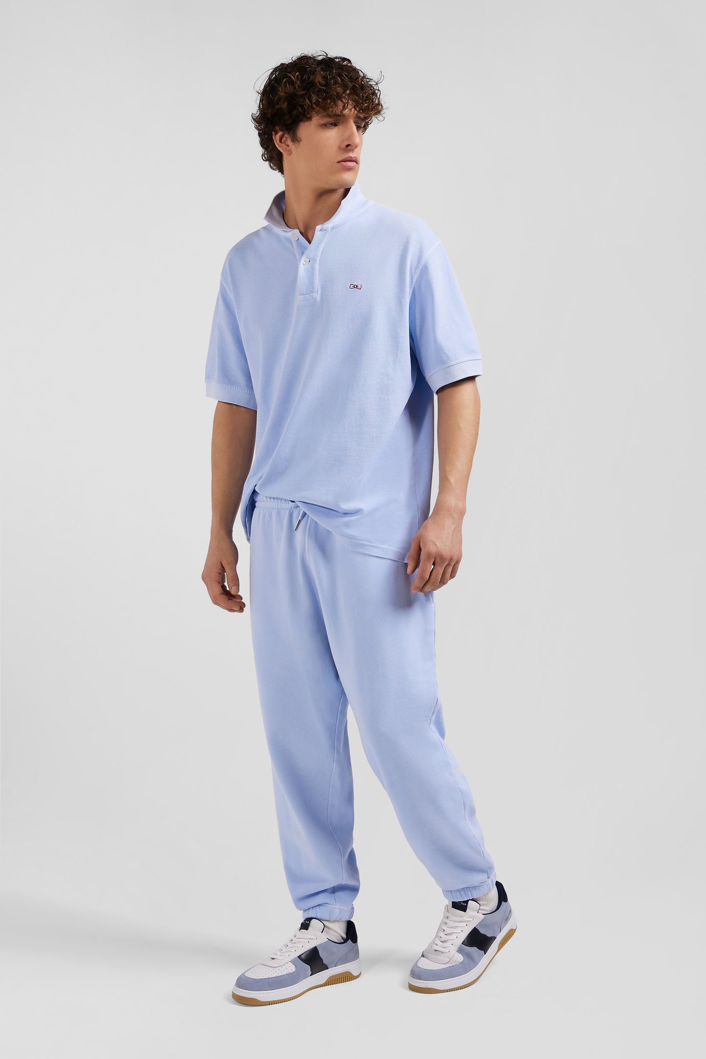 Relax unisex sky blue brushed cotton fleece jogging bottoms