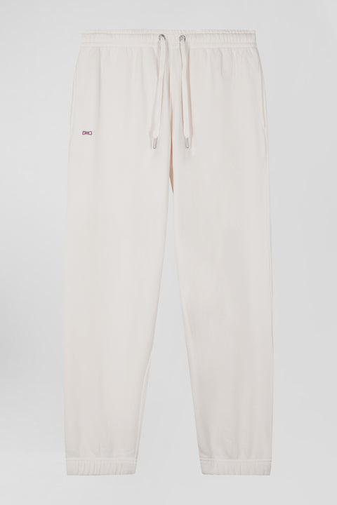 Relax unisex ecru brushed cotton fleece jogging bottoms - Image 3
