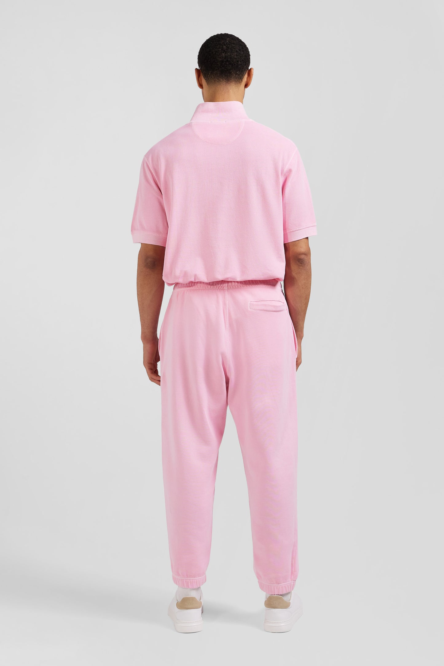 Relax unisex pink brushed cotton fleece jogging bottoms