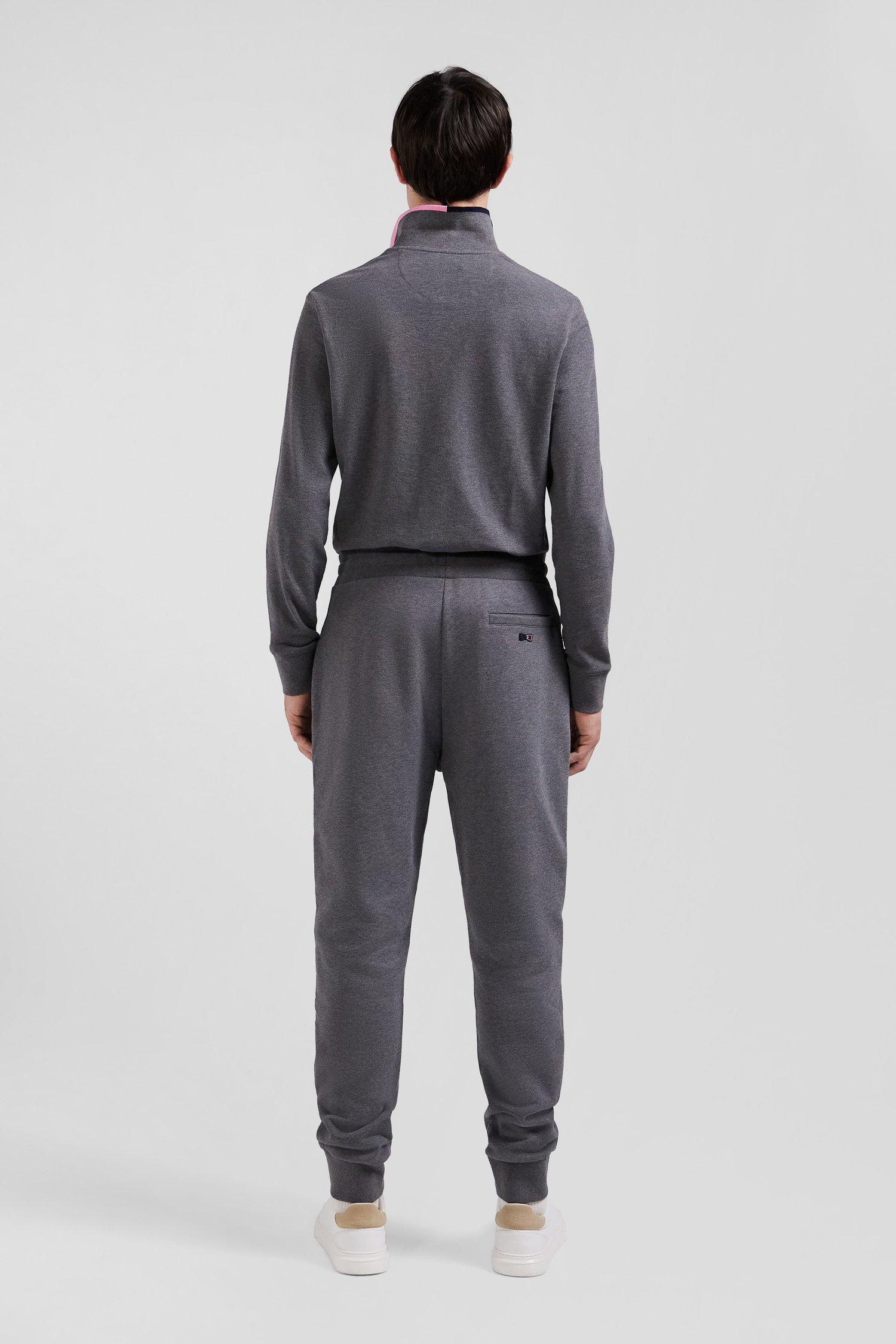 Regular grey brushed cotton fleece jogging bottoms