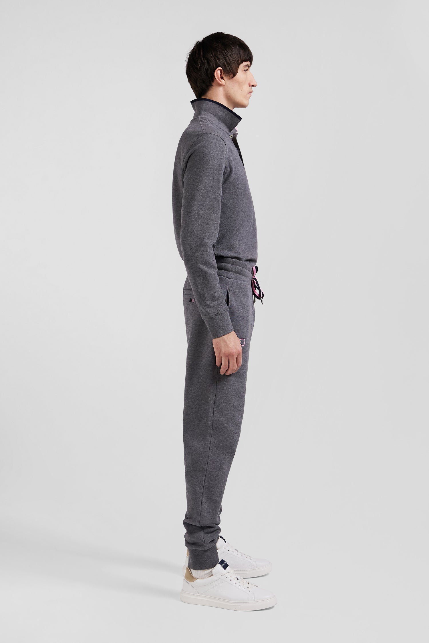 Regular grey brushed cotton fleece jogging bottoms