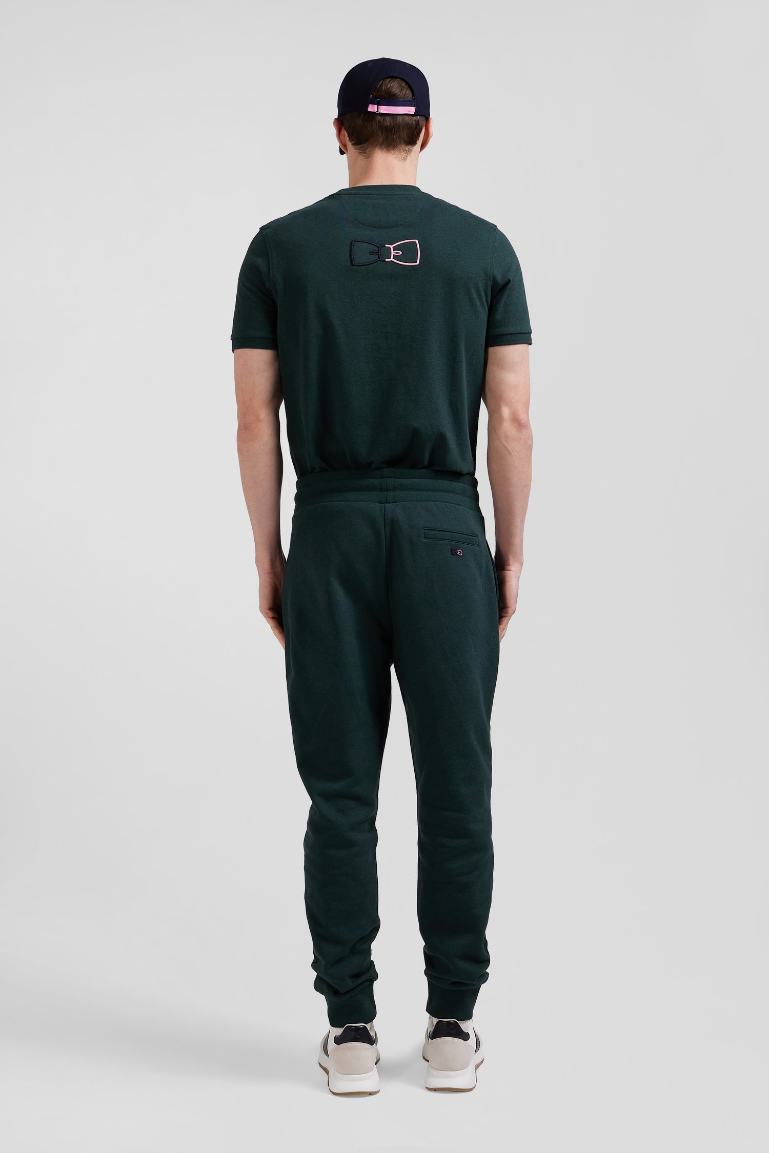 Regular green brushed cotton fleece jogging bottoms