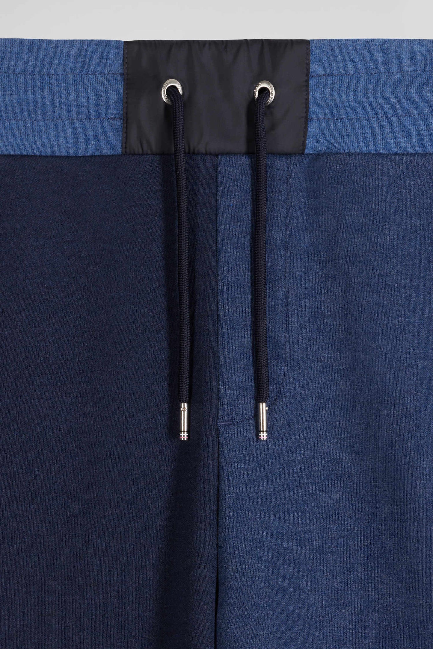 Regular navy blue bicolour mixed cotton jogging bottoms