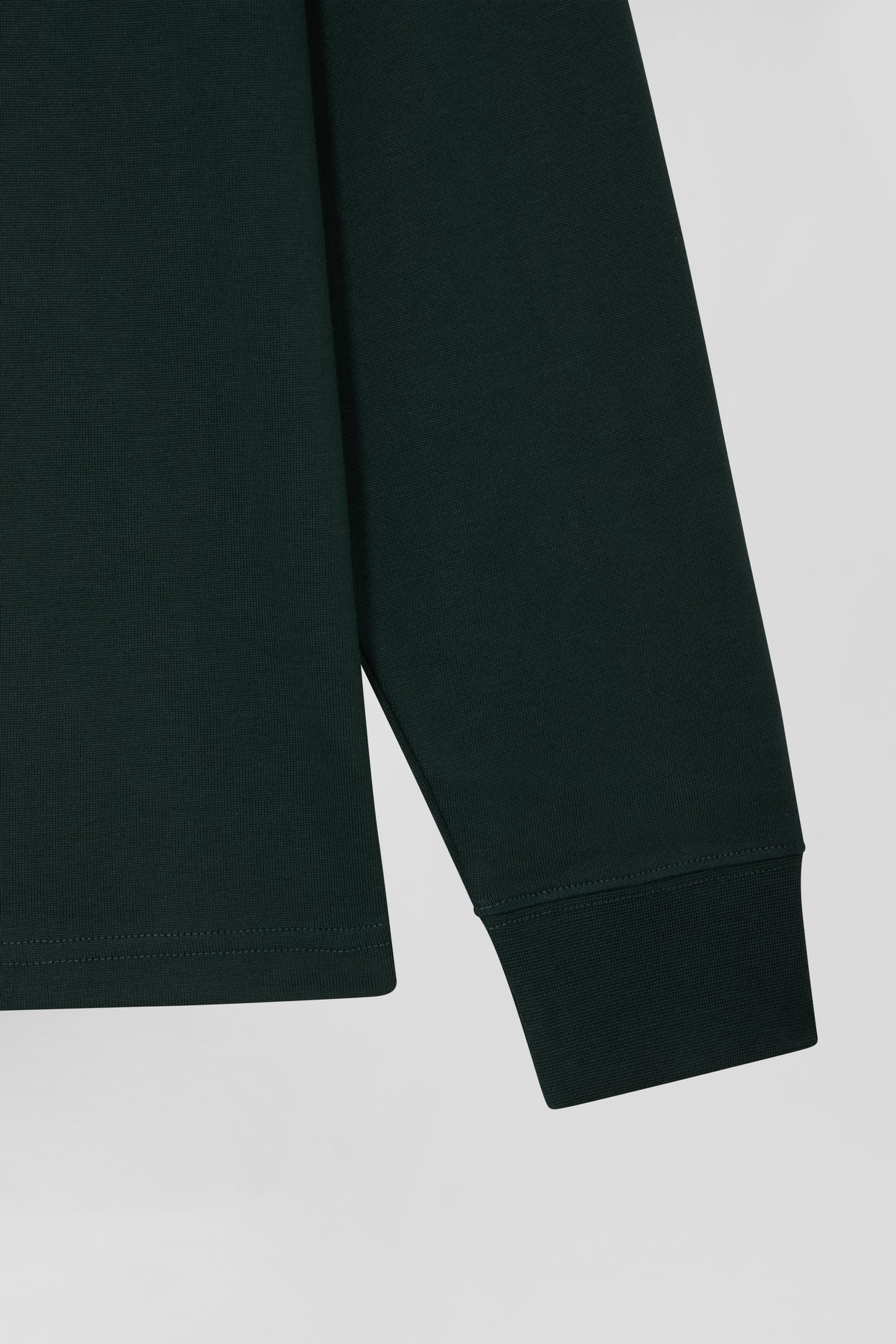 Regular green long-sleeved Pima cotton rugby shirt