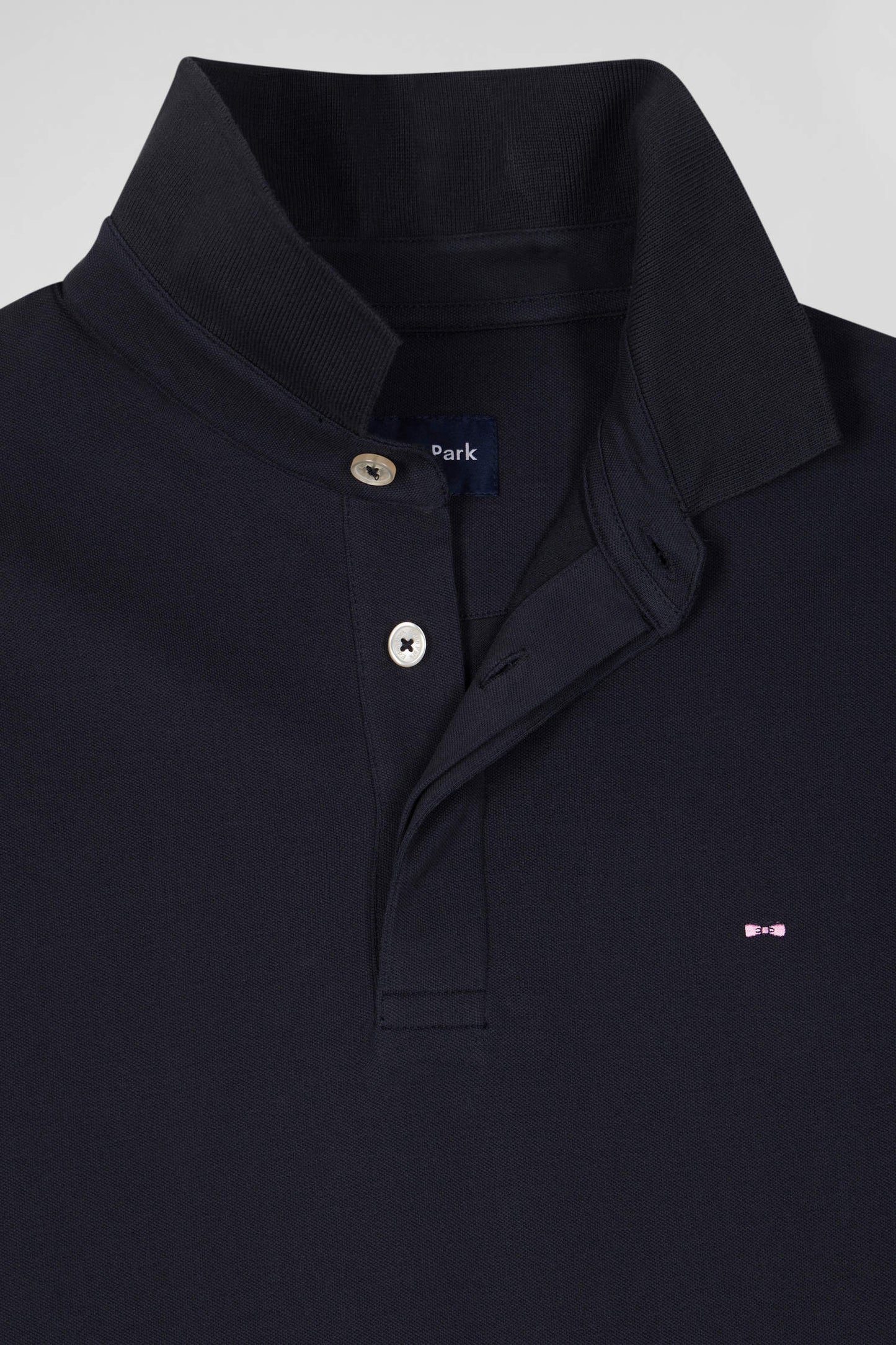 Polo manches courtes en piqué coton bleu marine coupe Slim