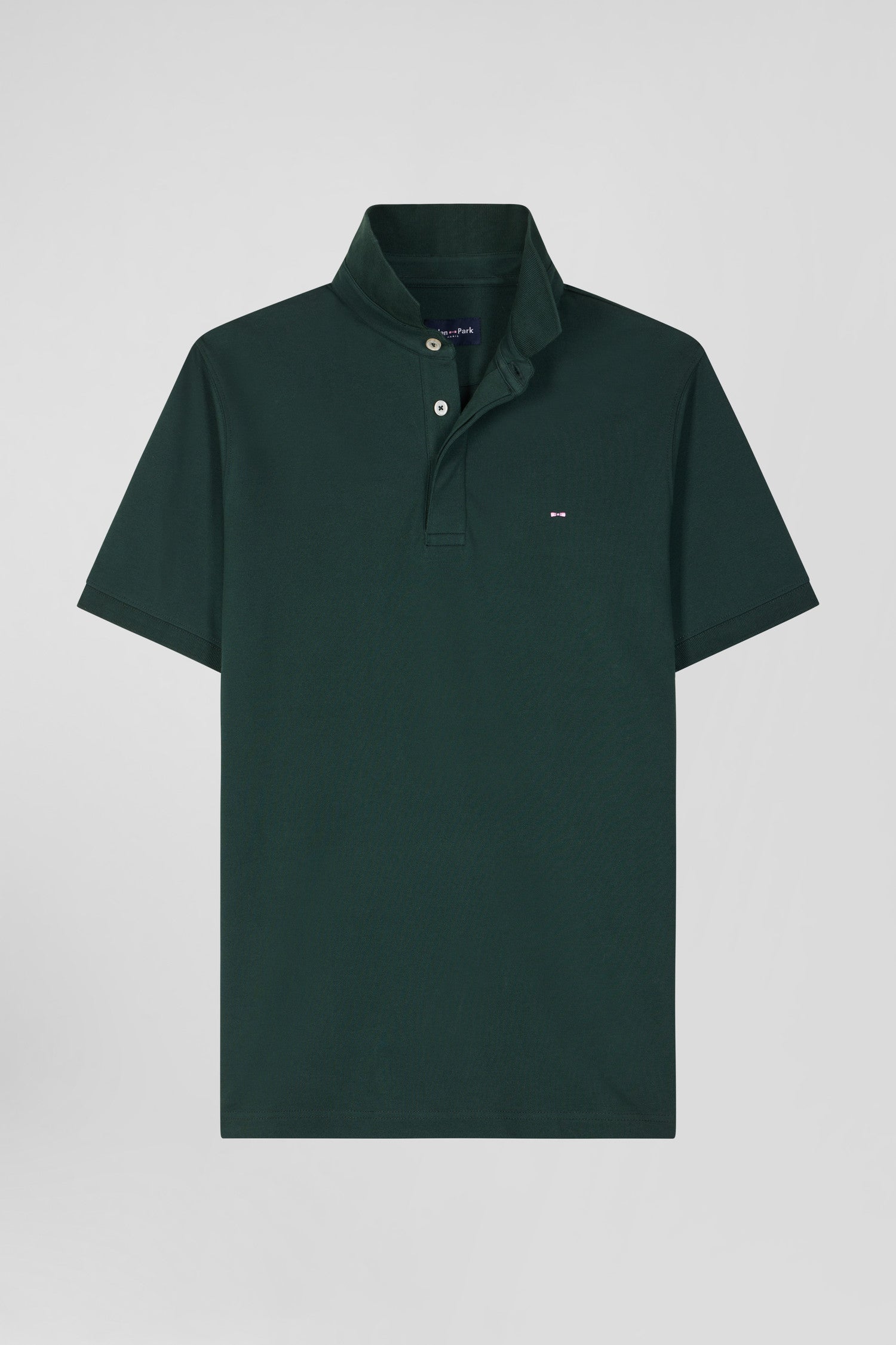 Polo manches courtes en piqué coton vert coupe Slim