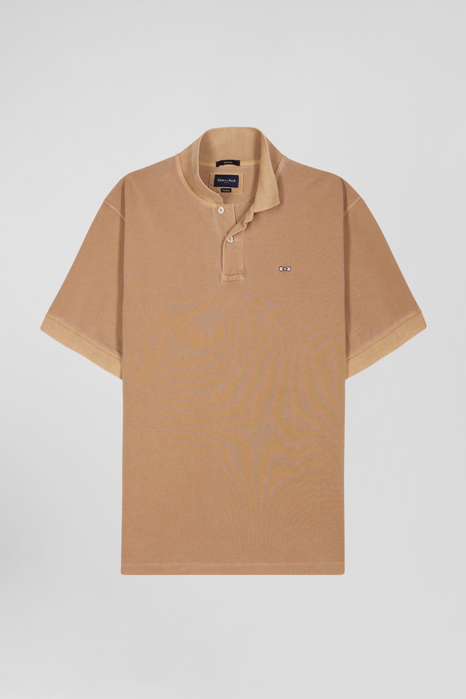 Polo manches courtes unisexe en piqué coton camel surteint coupe Oversized