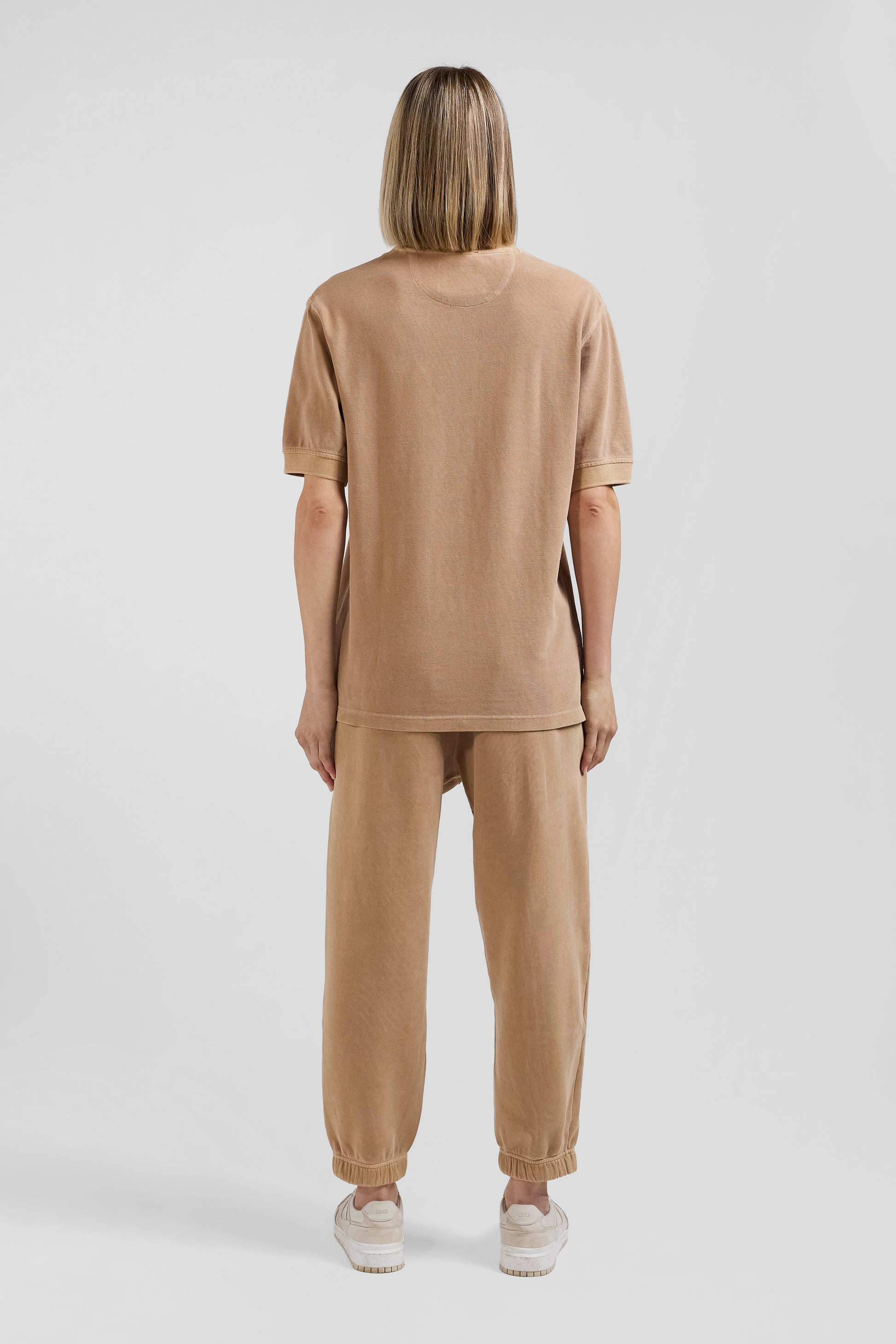 Polo manches courtes unisexe en piqué coton camel surteint coupe Oversized