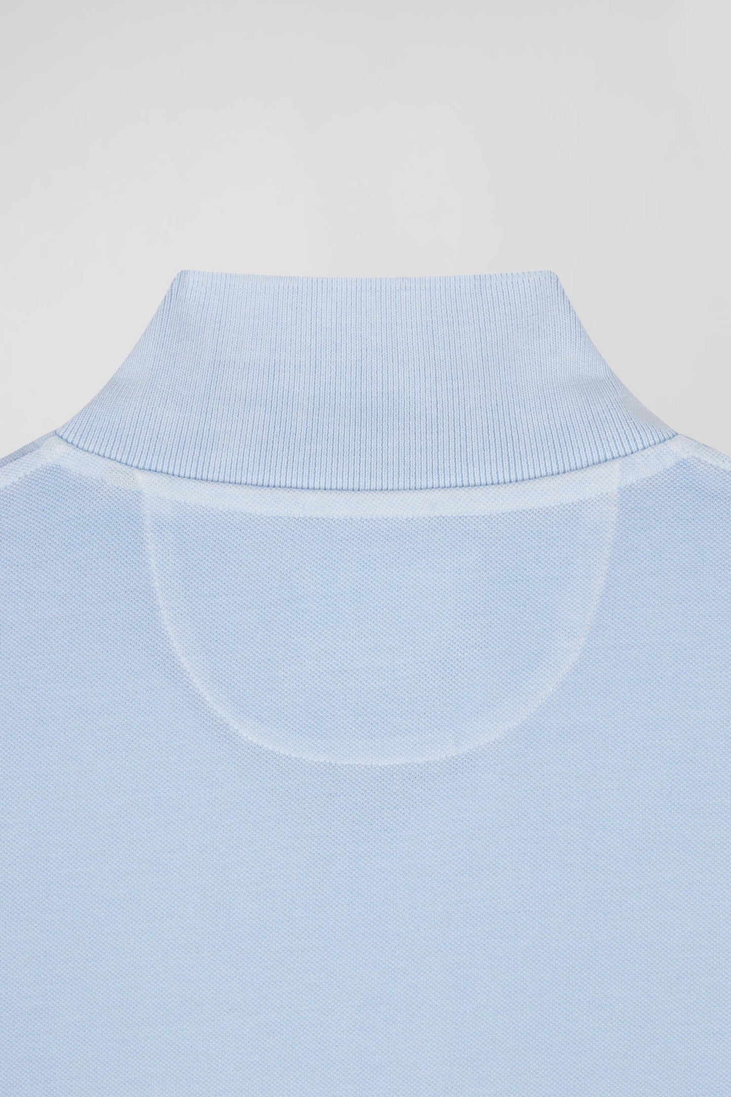 Oversized sky blue unisex short-sleeved cotton piqué polo shirt