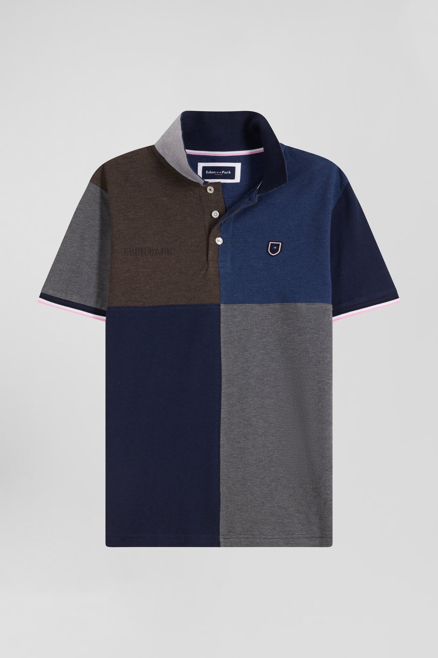 Regular navy Barbarian short-sleeved cotton piqué polo shirt