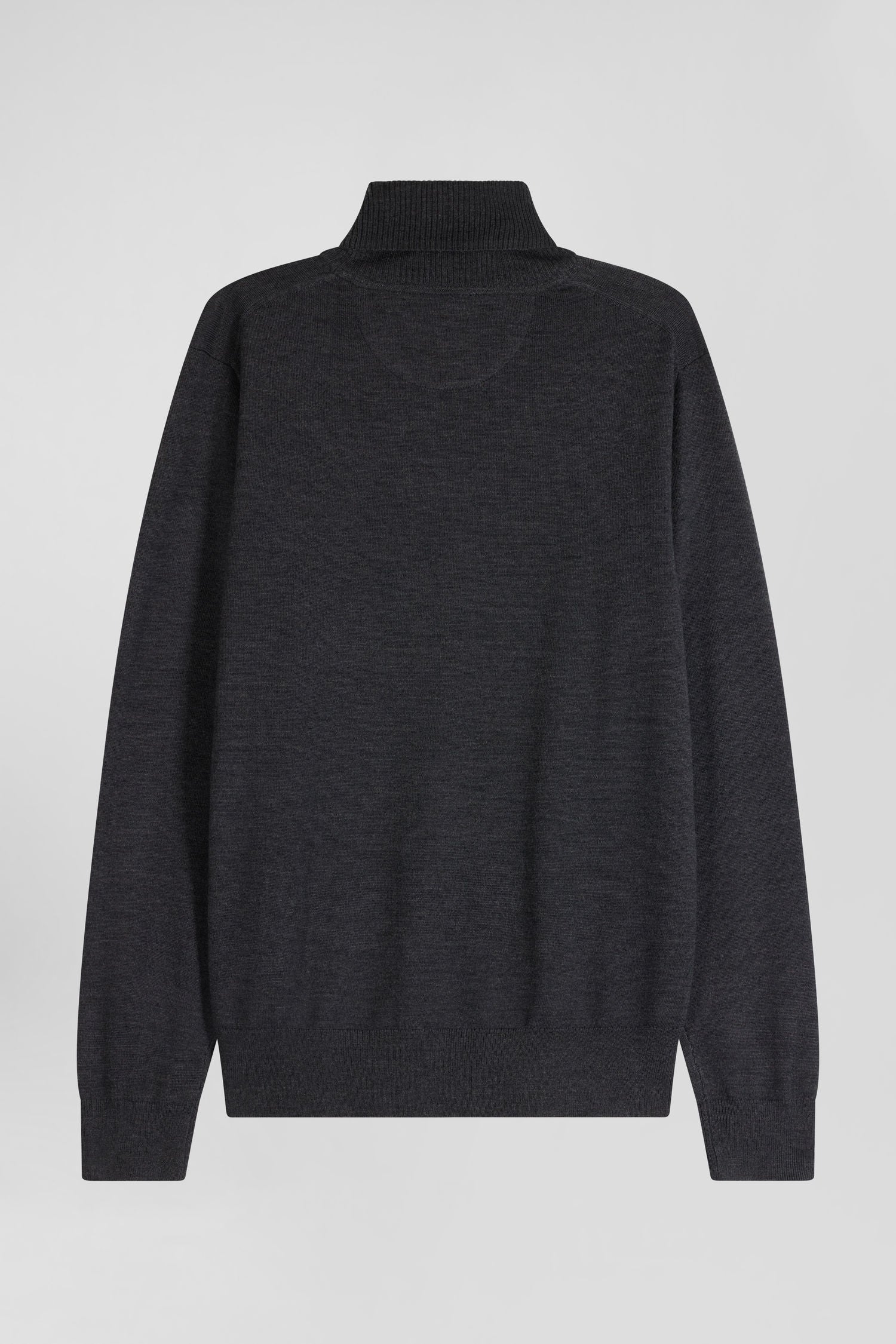 Regular anthracite grey merino wool turtleneck jumper