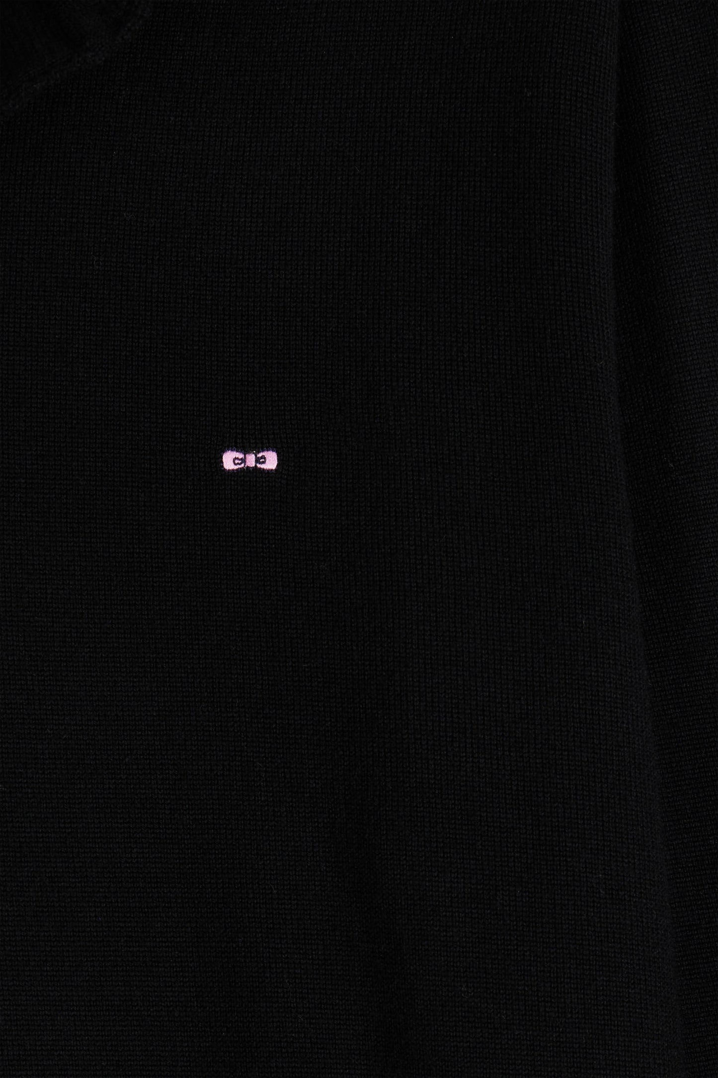 Regular black wool jumper with rugby shirt collar