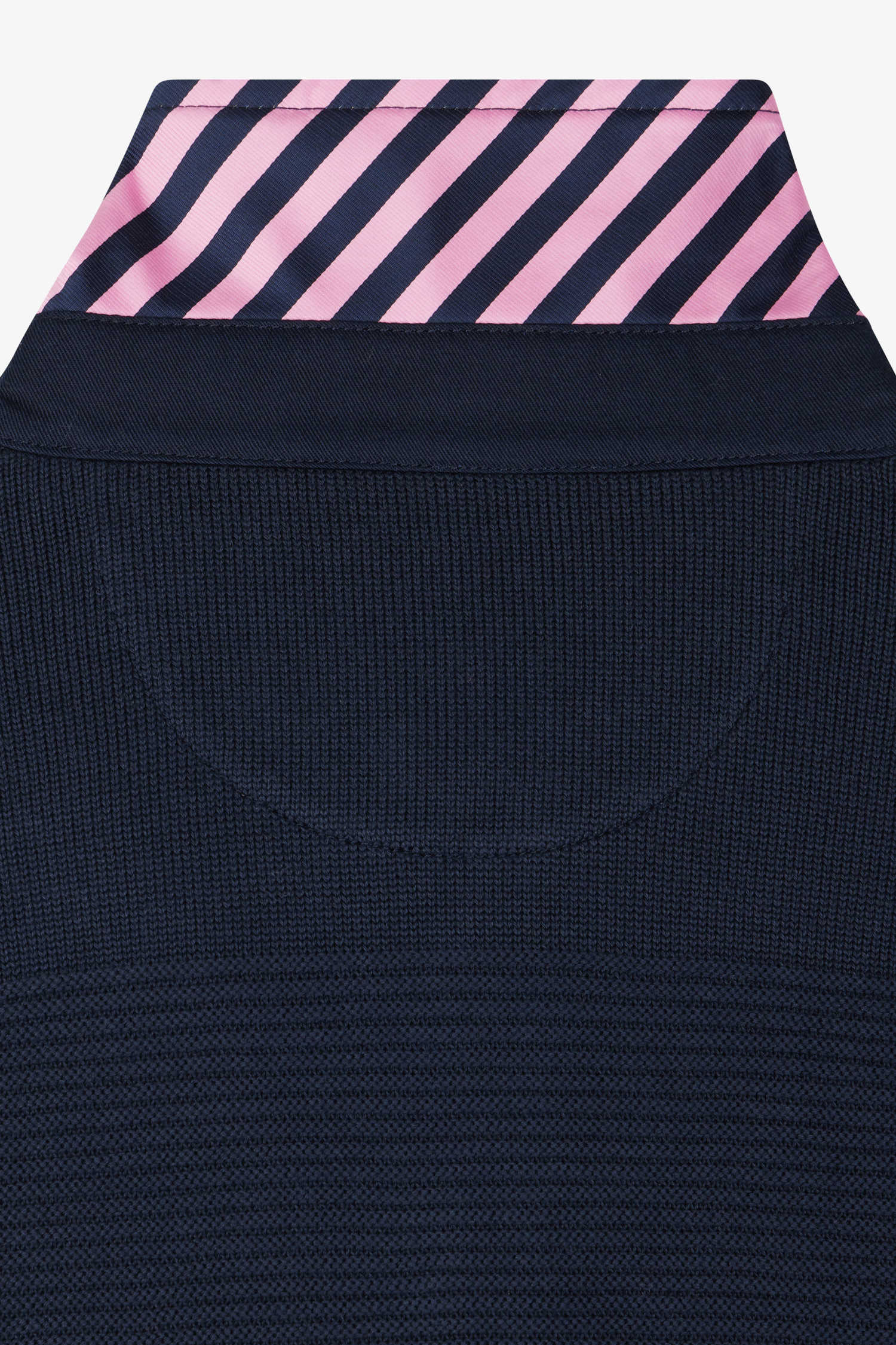 Regular navy blue cotton polo neck jumper