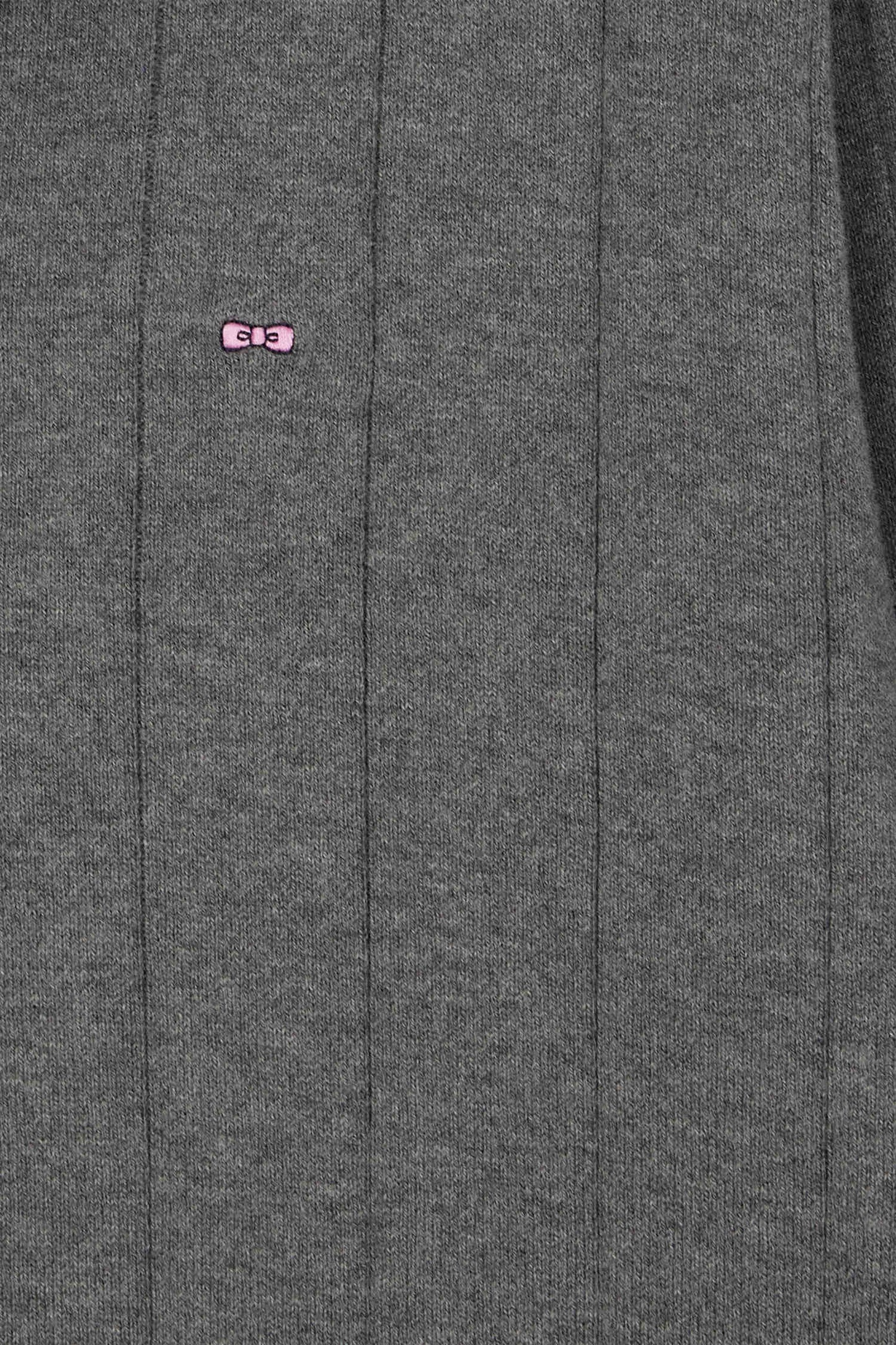 Regular grey cotton and cashmere jumper with rugby shirt collar