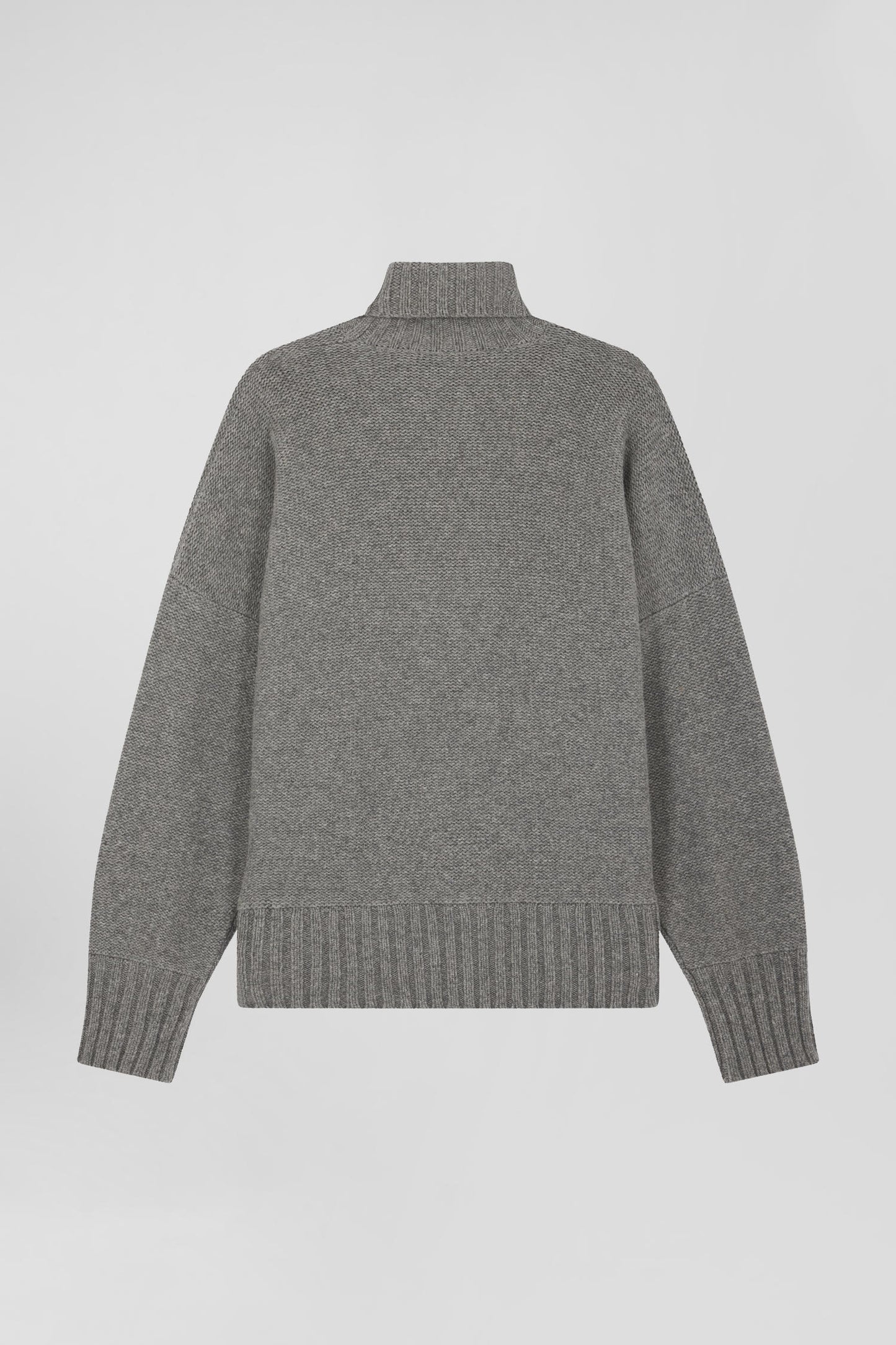 Oversize grey wool blend turtleneck jumper