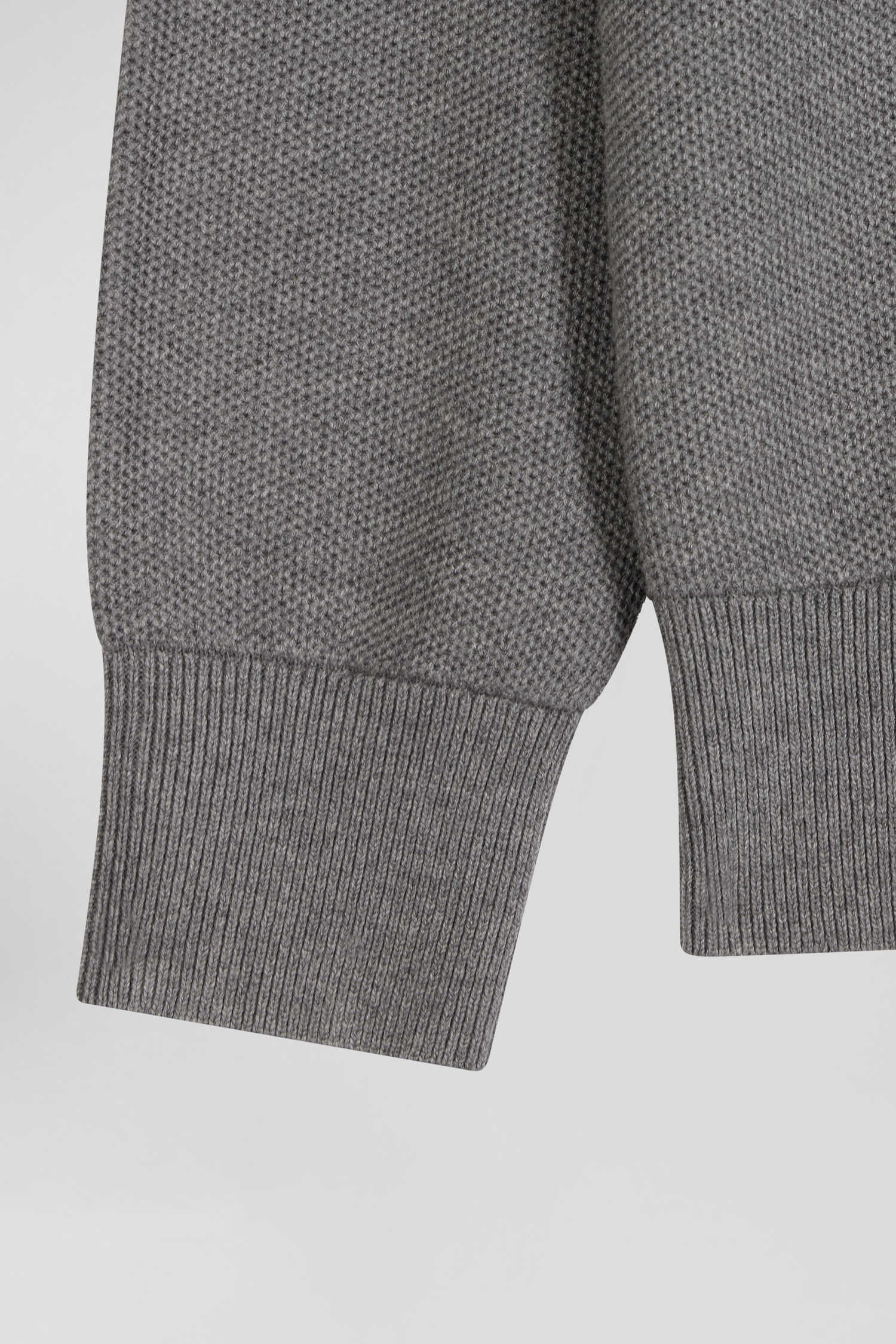 Regular grey cotton crew neck jumper