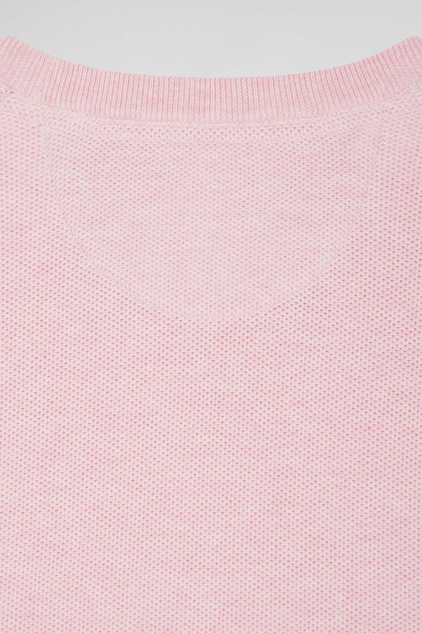 Regular pink cotton crew neck jumper