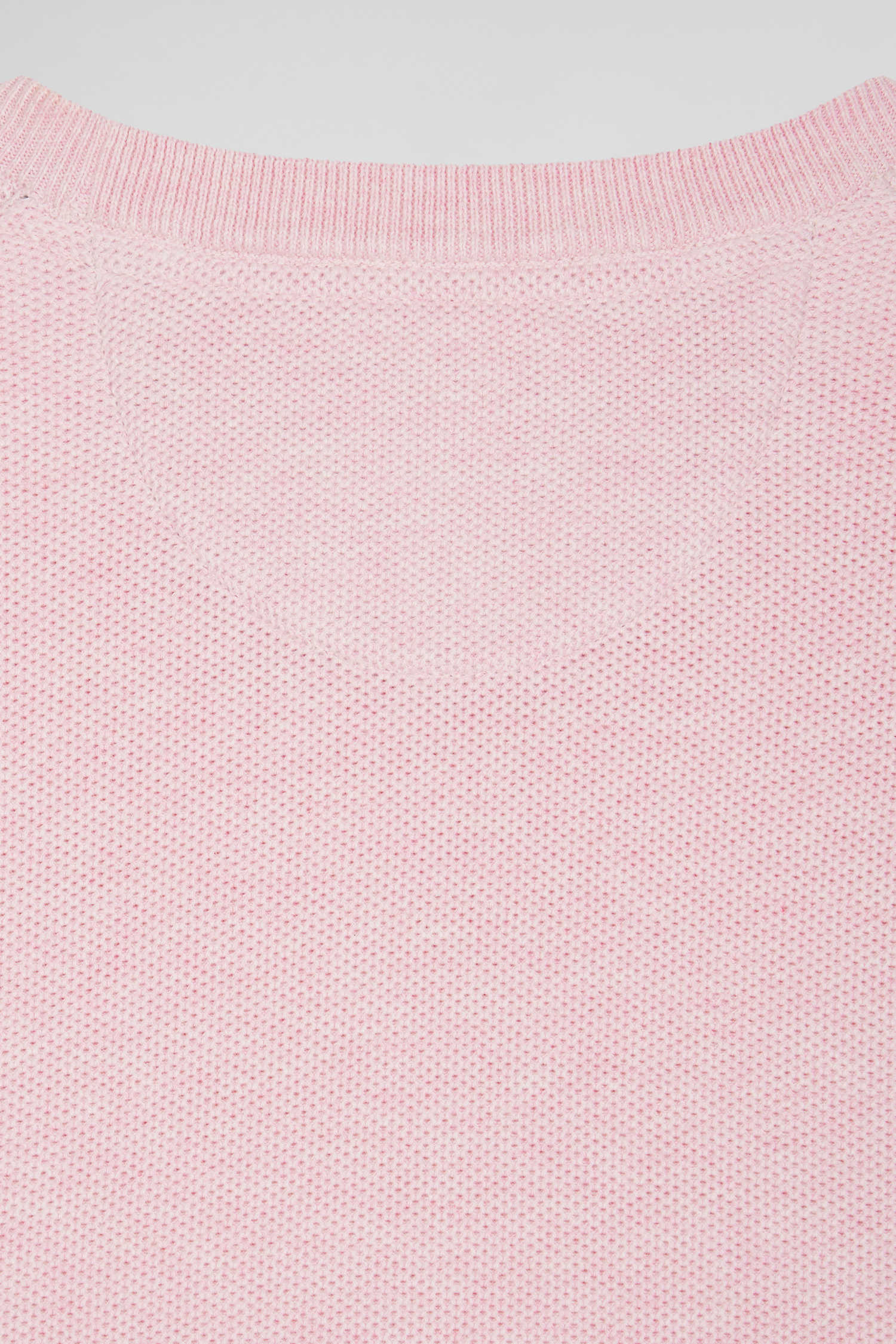 Regular pink cotton crew neck jumper