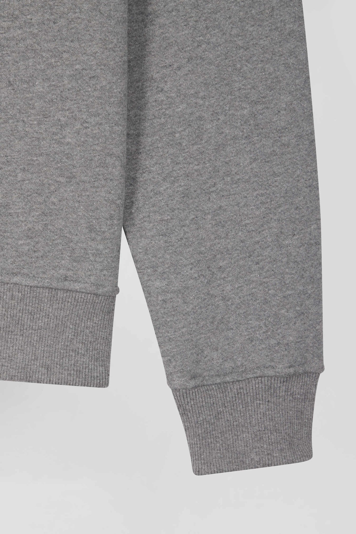 Regular grey brushed cotton fleece sweatshirt