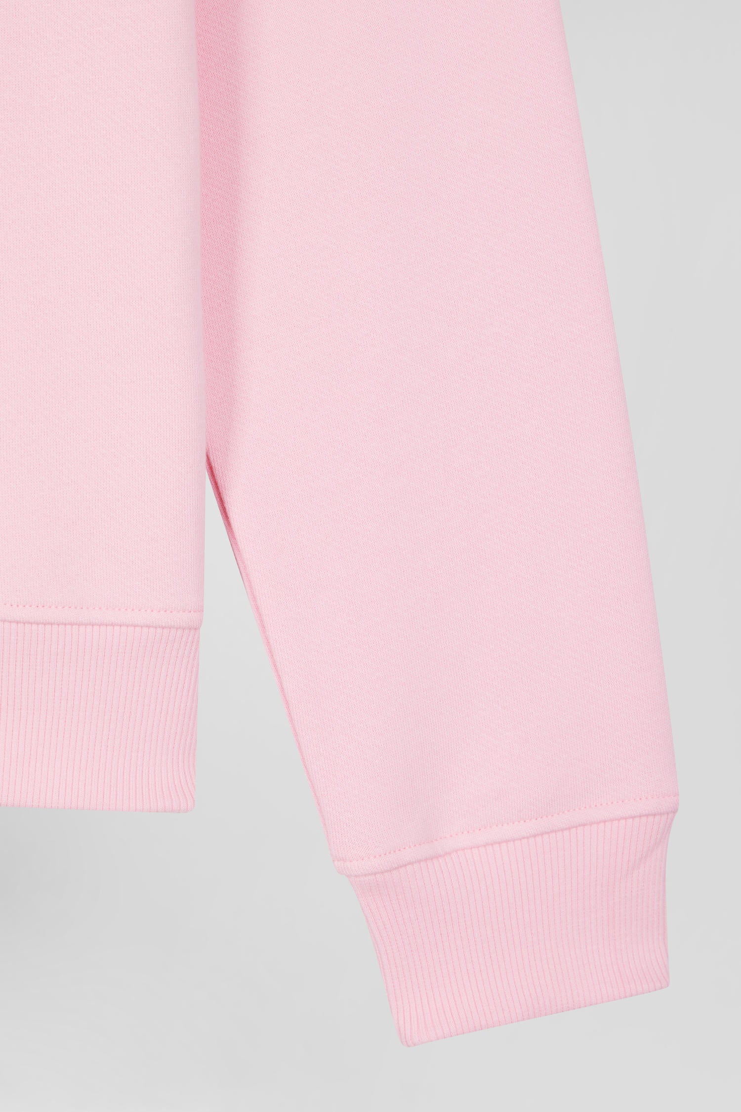 Regular pink brushed cotton fleece sweatshirt