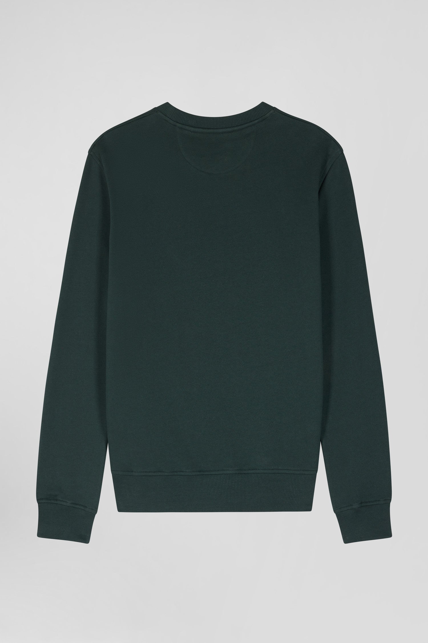 Regular green brushed cotton fleece sweatshirt