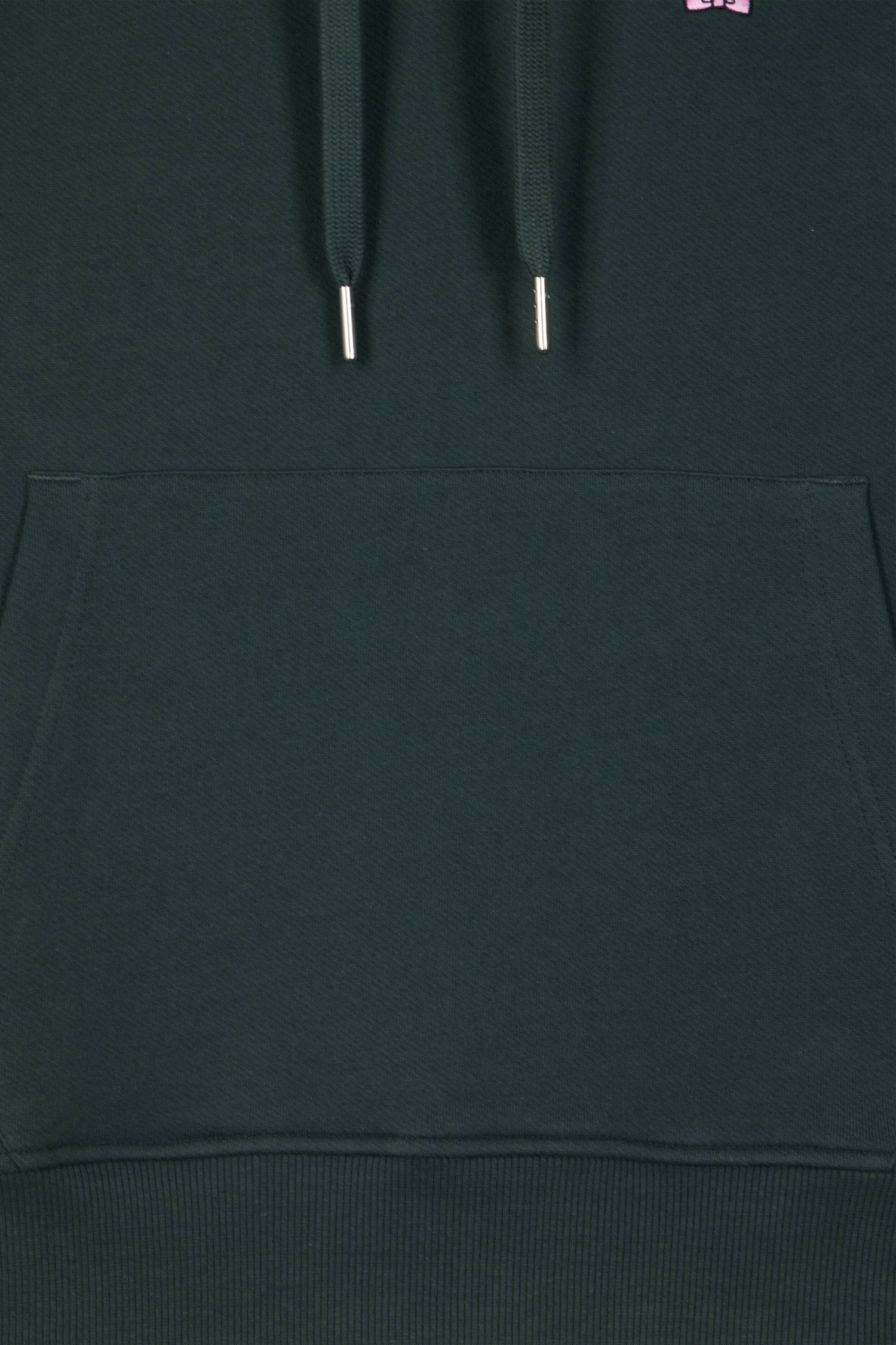 Regular green brushed cotton fleece hoodie