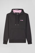 Regular brown brushed cotton fleece hoodie with Eden Park embroidery